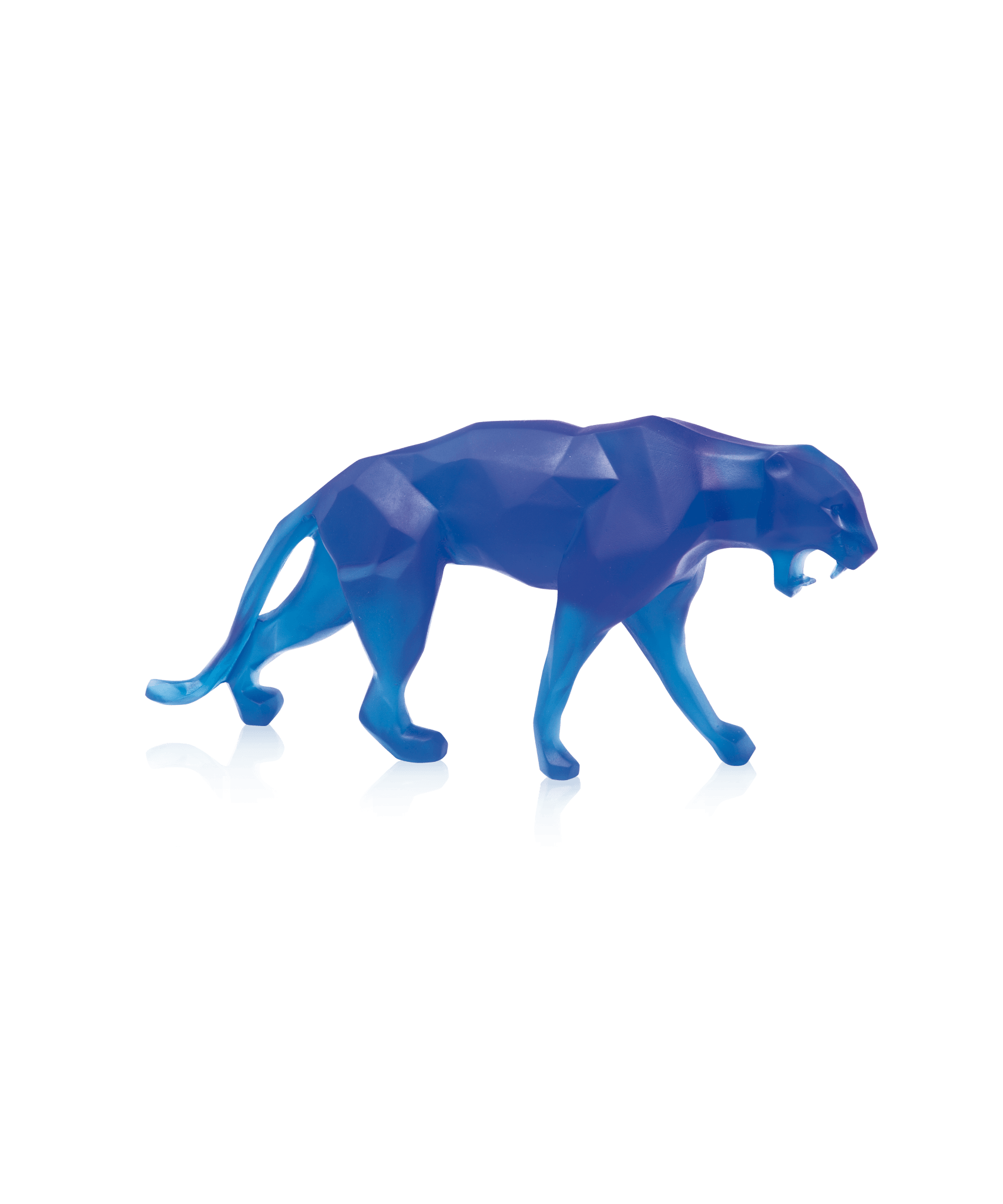Daum Small Wild Panther By Richard Orlinski 375ex Sculpture — Blue