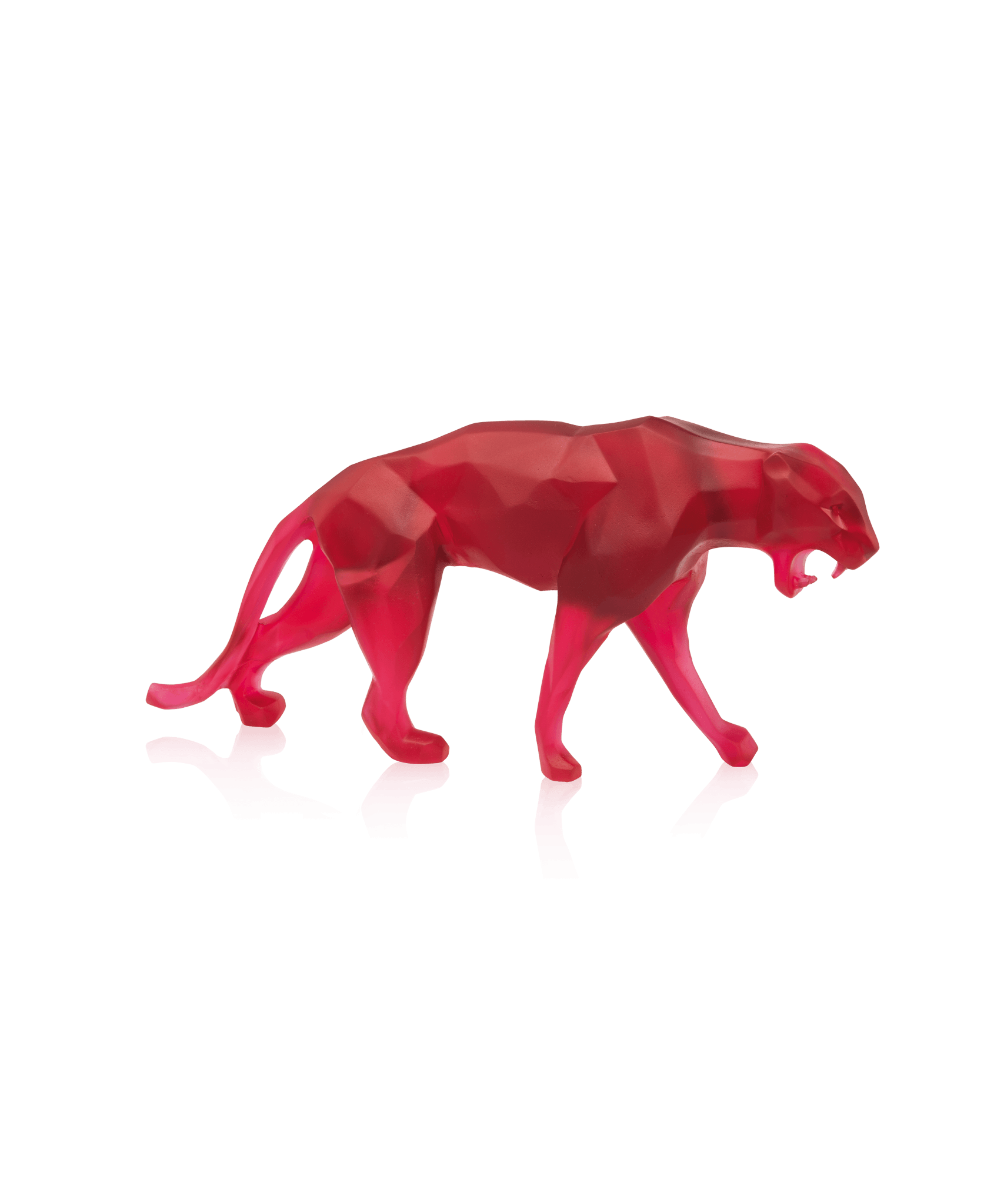 Daum Small Wild Panther By Richard Orlinski 375ex Sculpture — Red