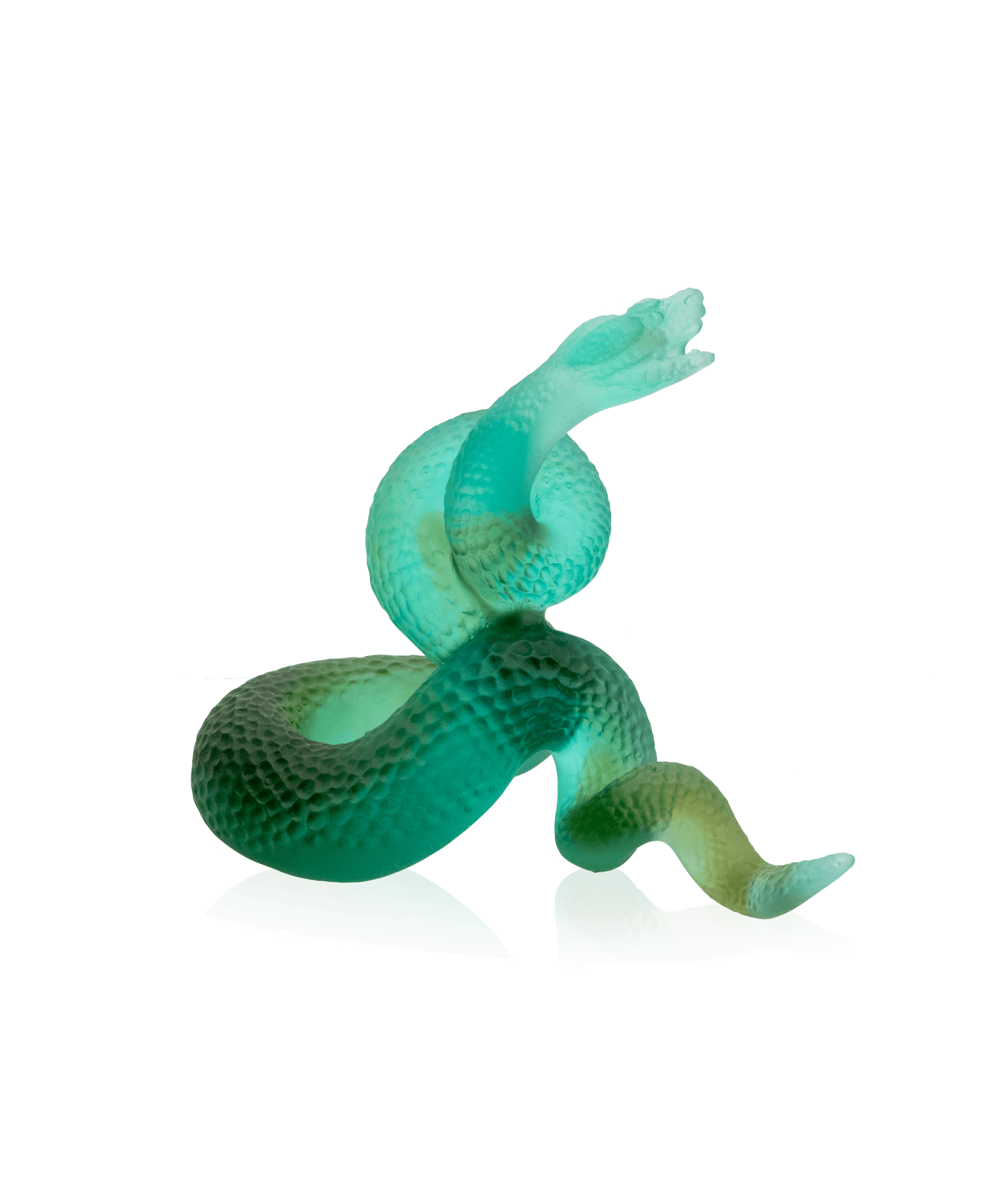 Daum Snake Sculpture — Green 588ex