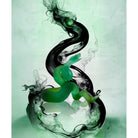 Daum Snake Sculpture – Green 588ex, alternate view