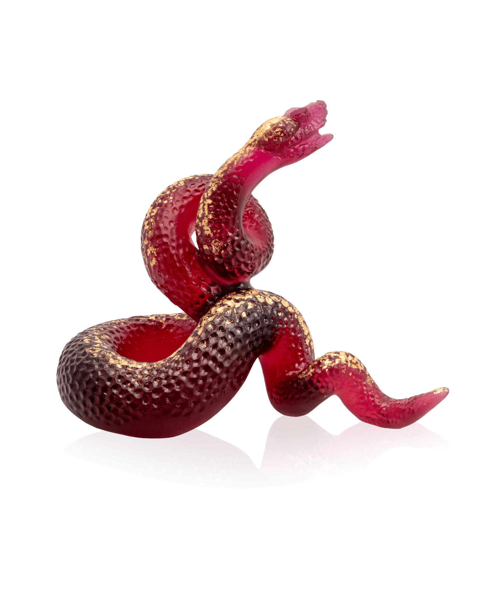 Daum Snake Sculpture — Red gold finish 88ex