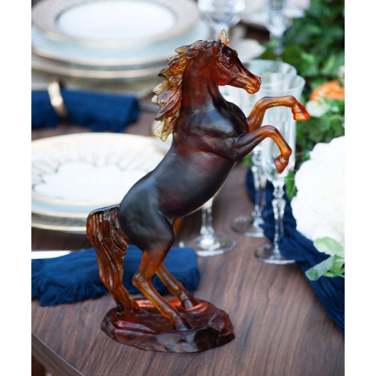 Daum Spirited Horse 500ex Sculpture – Amber brown, alternate view