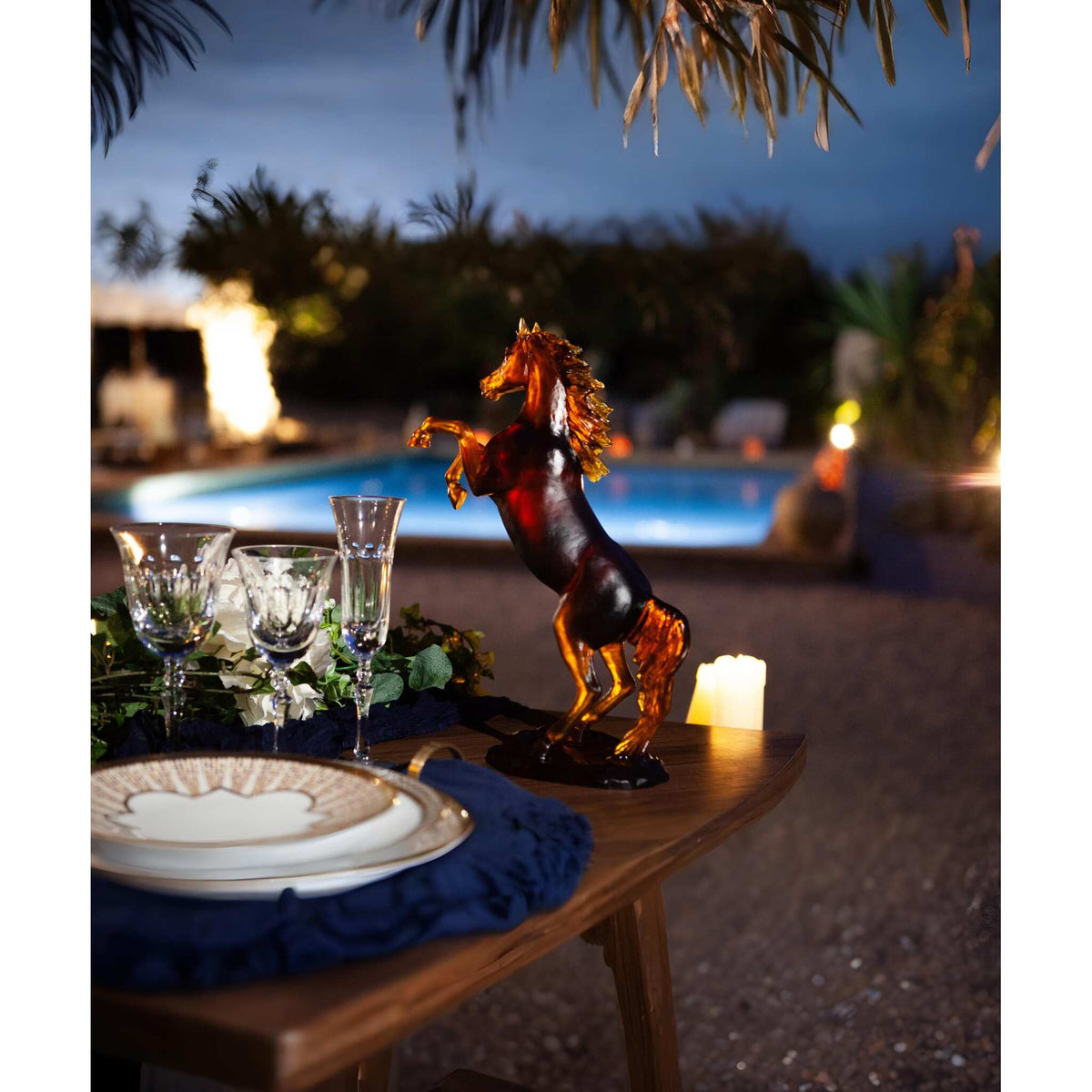 Daum Spirited Horse 500ex Sculpture – Amber brown, alternate view