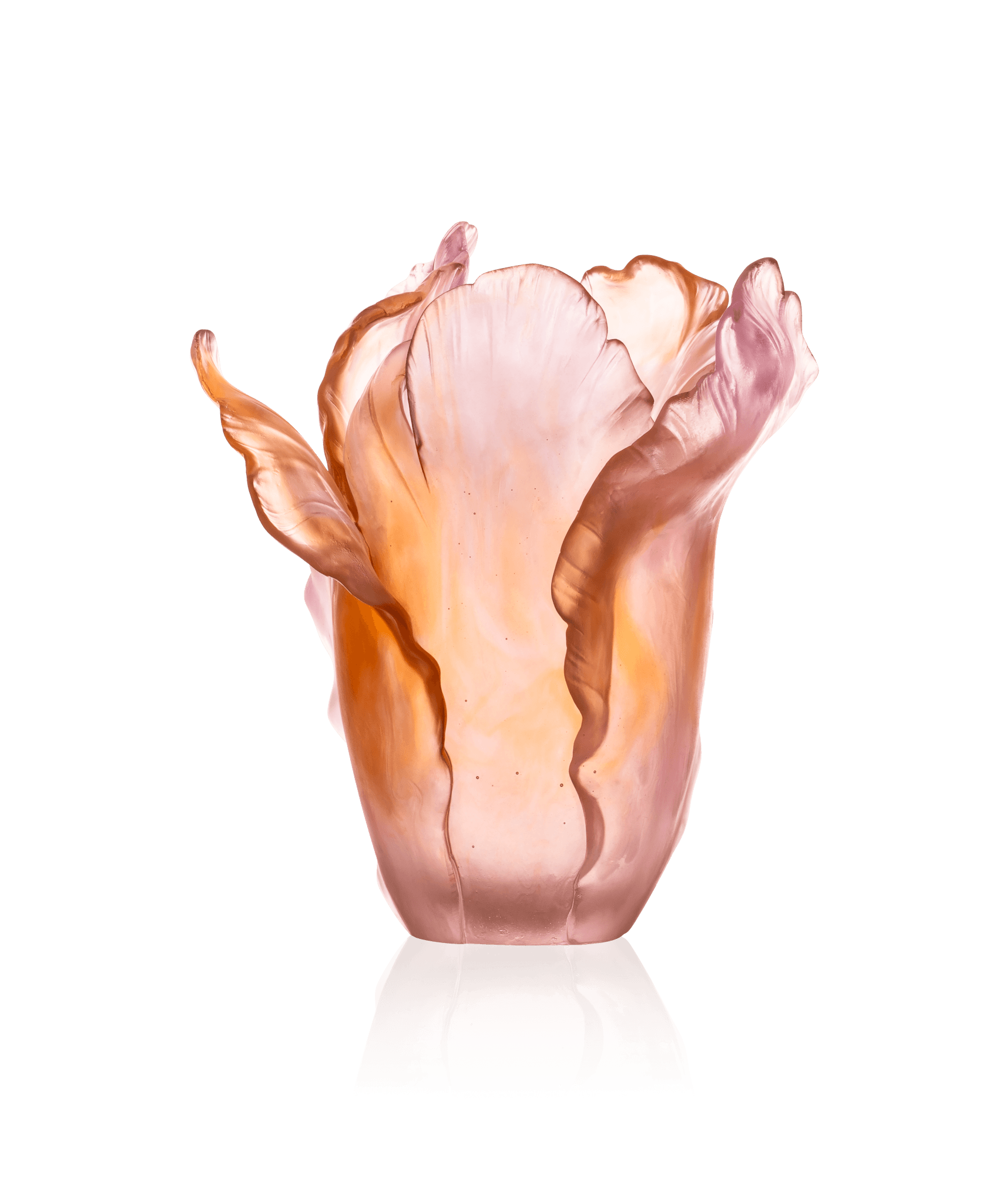 Daum Tulipe Large Vase — Amber Pink 99ex