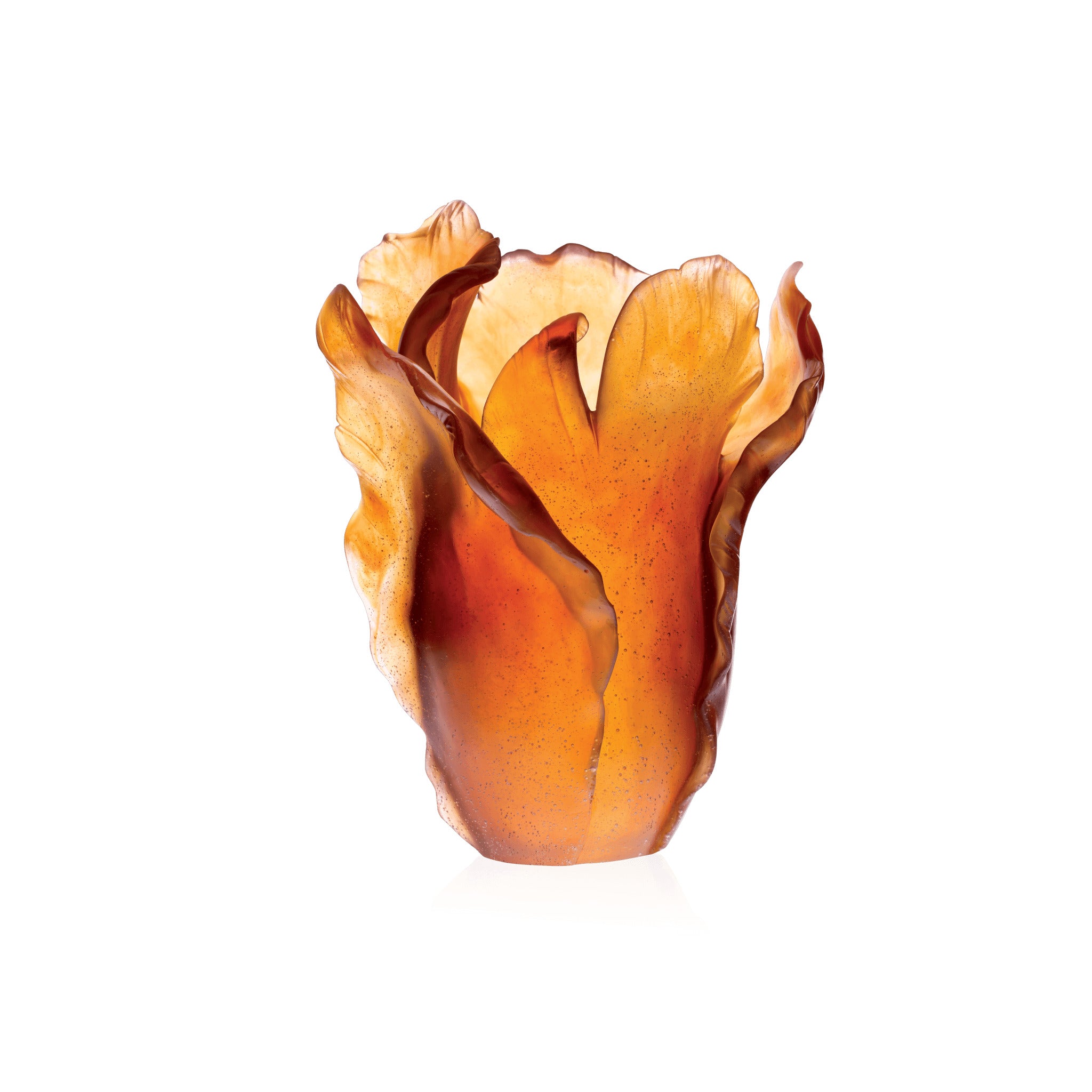Daum Tulipe Large Vase — Amber
