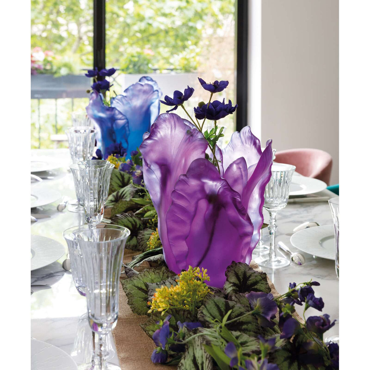 Daum Tulipe Large Vase – Blue, alternate view