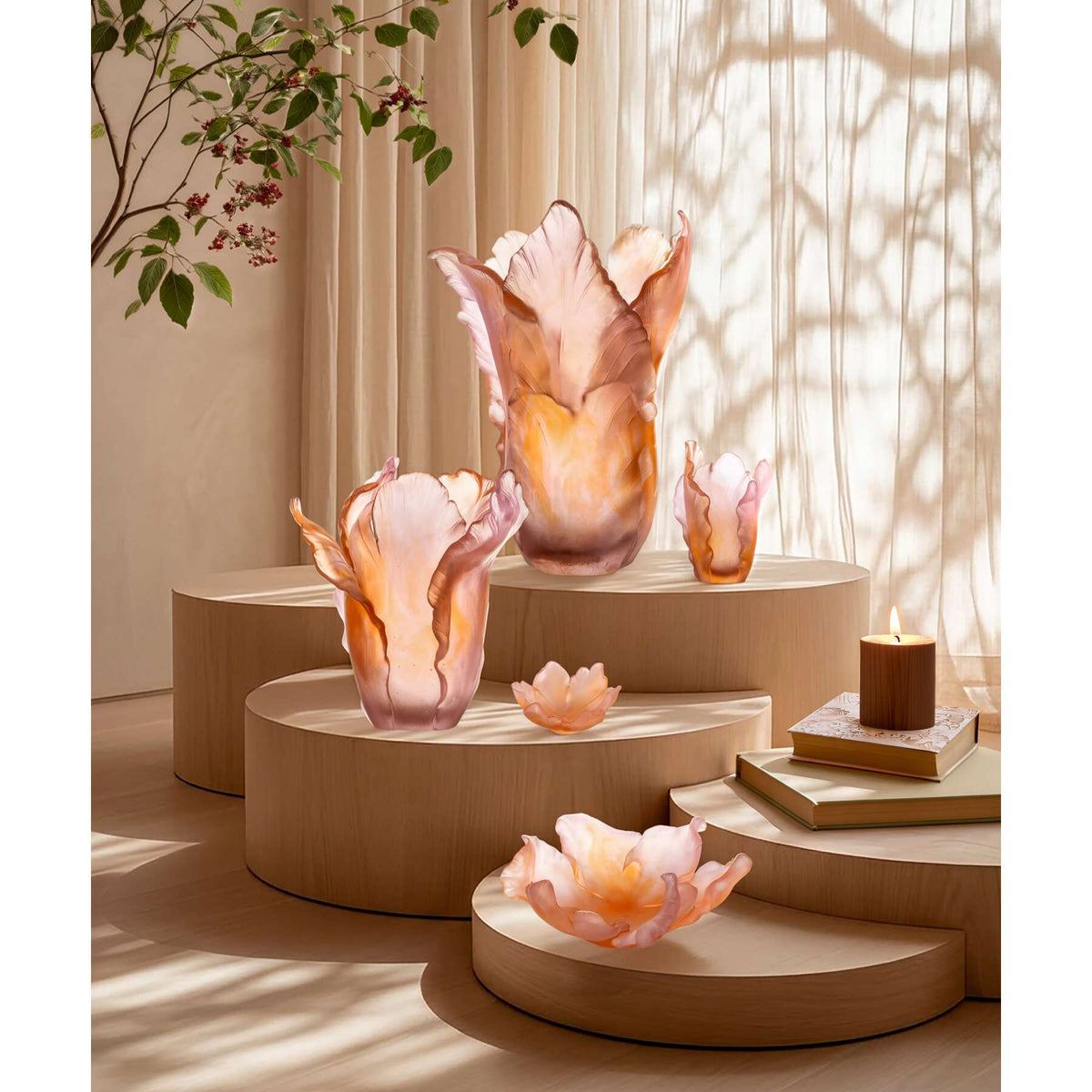 Daum Tulipe Magnum Vase 50ex – Amber Pink, alternate view