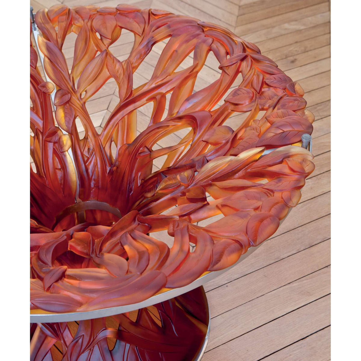 Daum Végétale 6 Piece Table Sculpture – Amber, lifestyle view