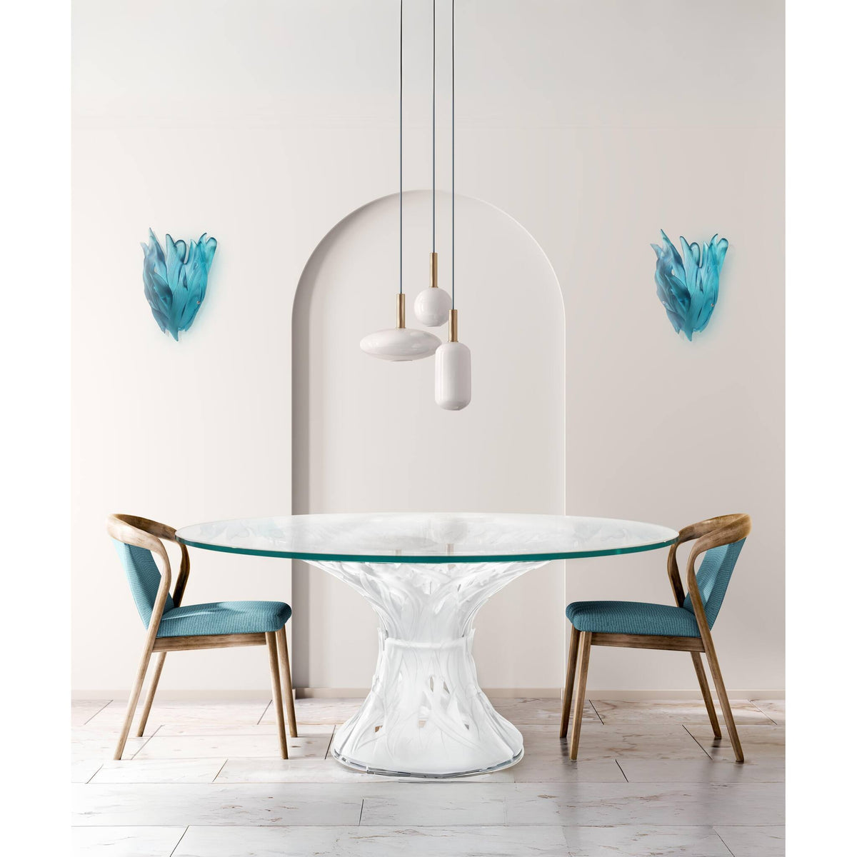Daum Végétale 6 Piece Table Sculpture – White, lifestyle view