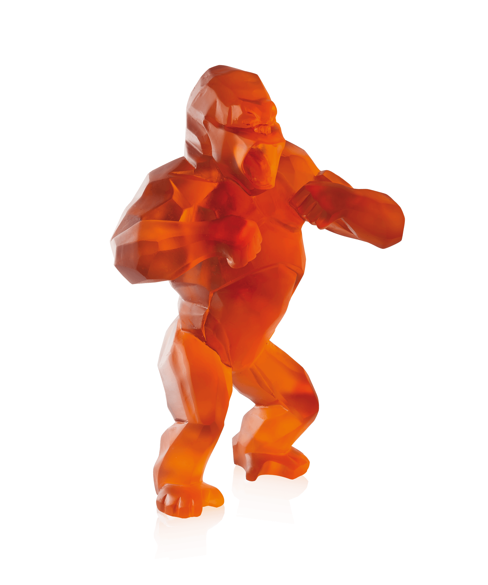 Daum Wild Kong By Richard Orlinski 99ex Sculpture — Orange
