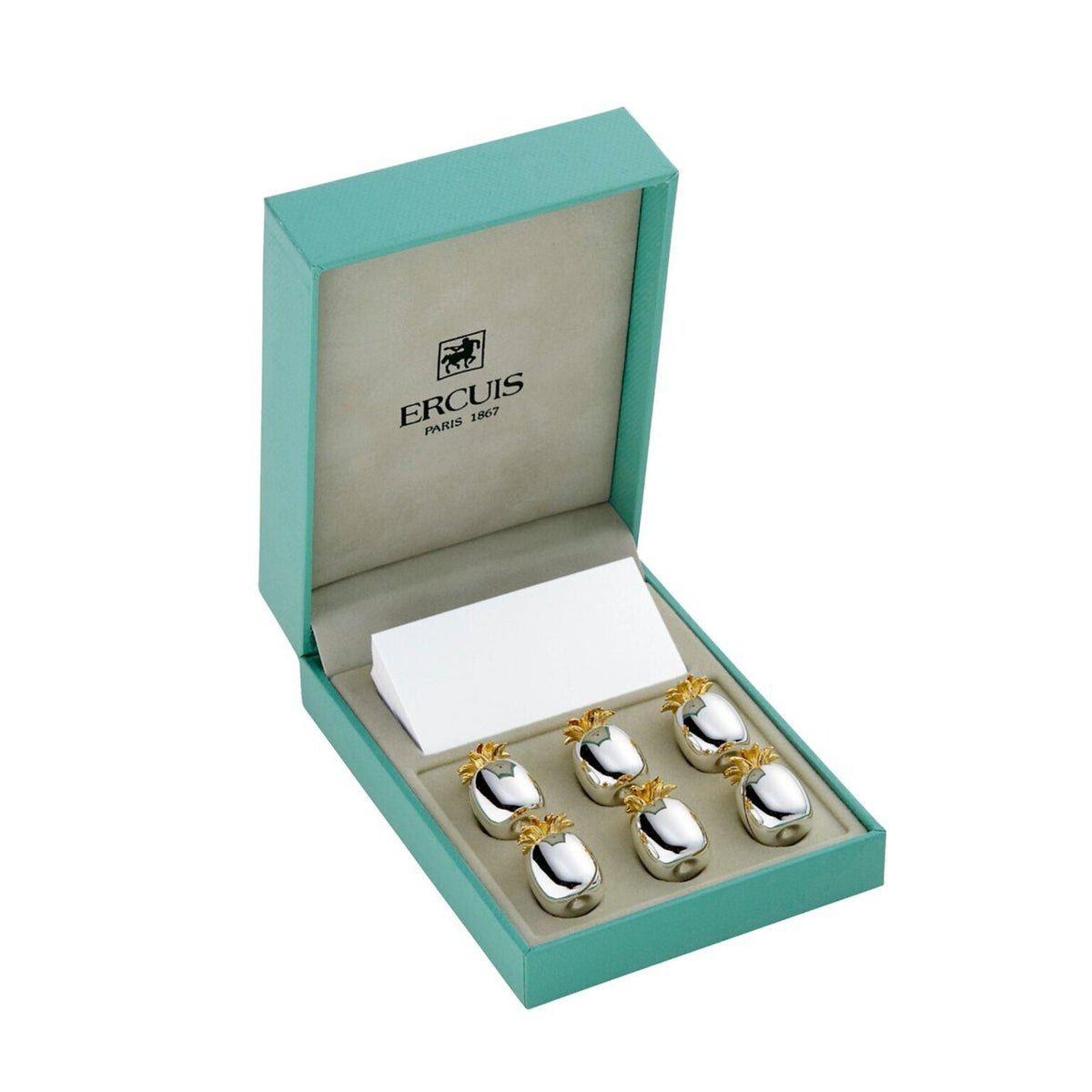 Ercuis Sélection Marque-Places Set of 6 Place Card Holder Pineapple, view 3