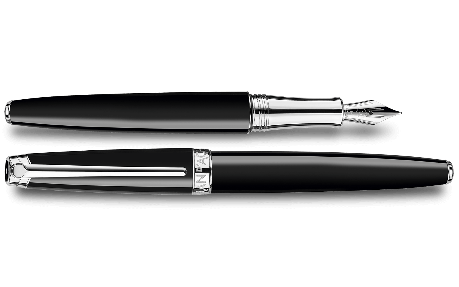 Caran d'Ache Léman Ebony Black Fountain Pen, Silver-Plated, Rhodium-Coated - view 2
