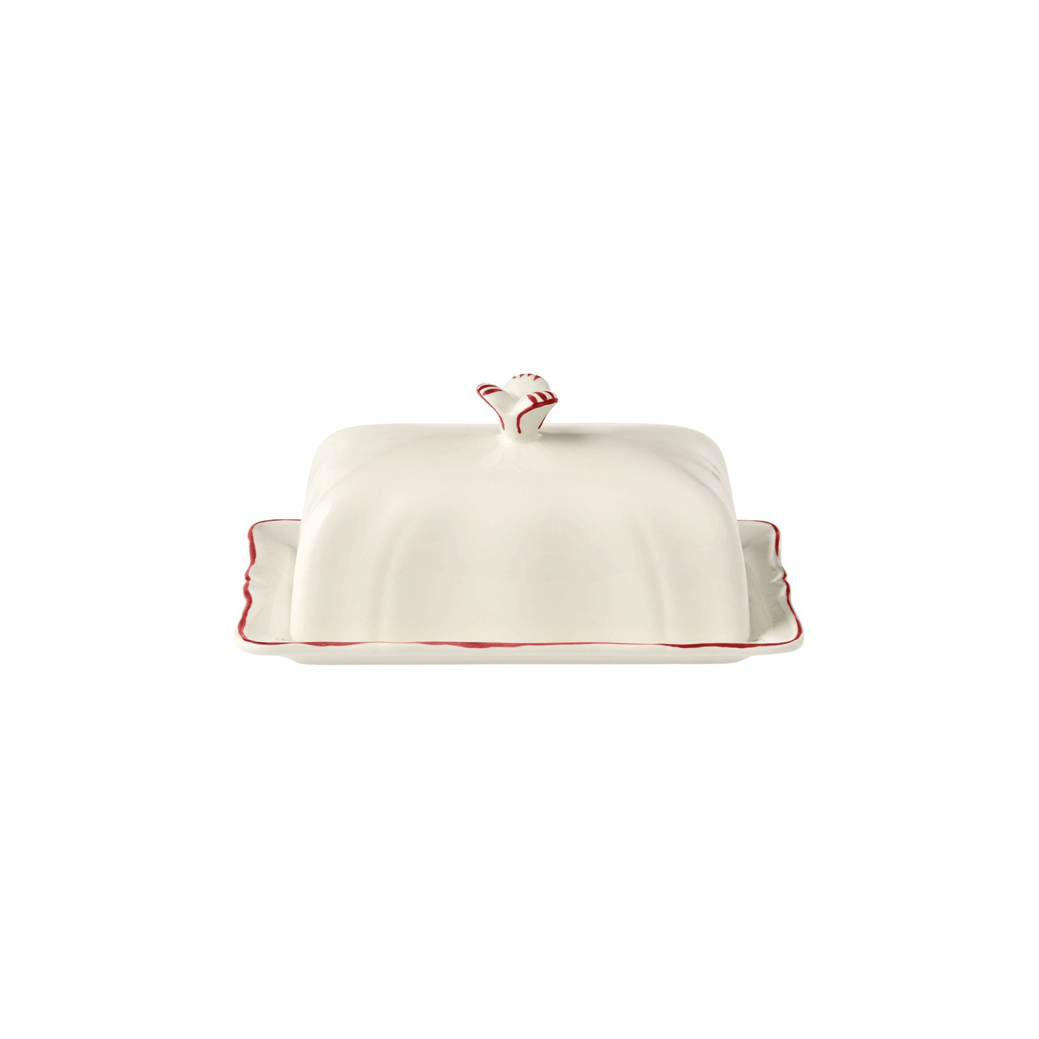 Gien Butter Dish - Filet Red