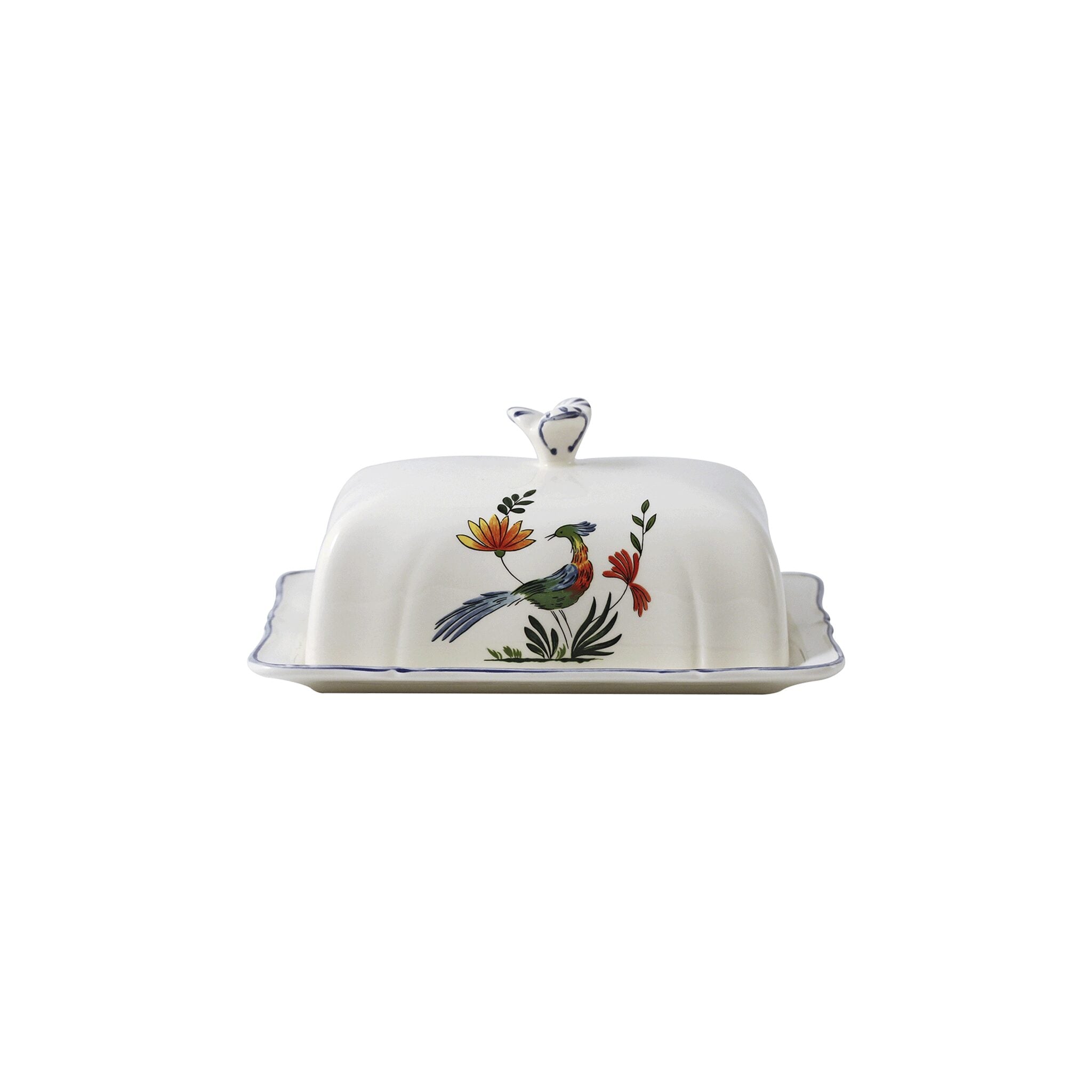 Gien Butter Dish - Oiseaux De Paradis