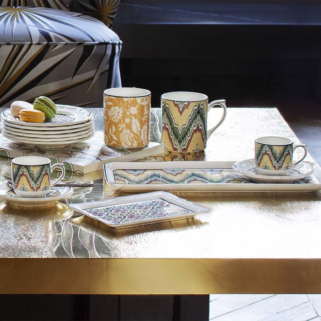 Gien Butter Tray - Dominoté Butter Dish, alternate view