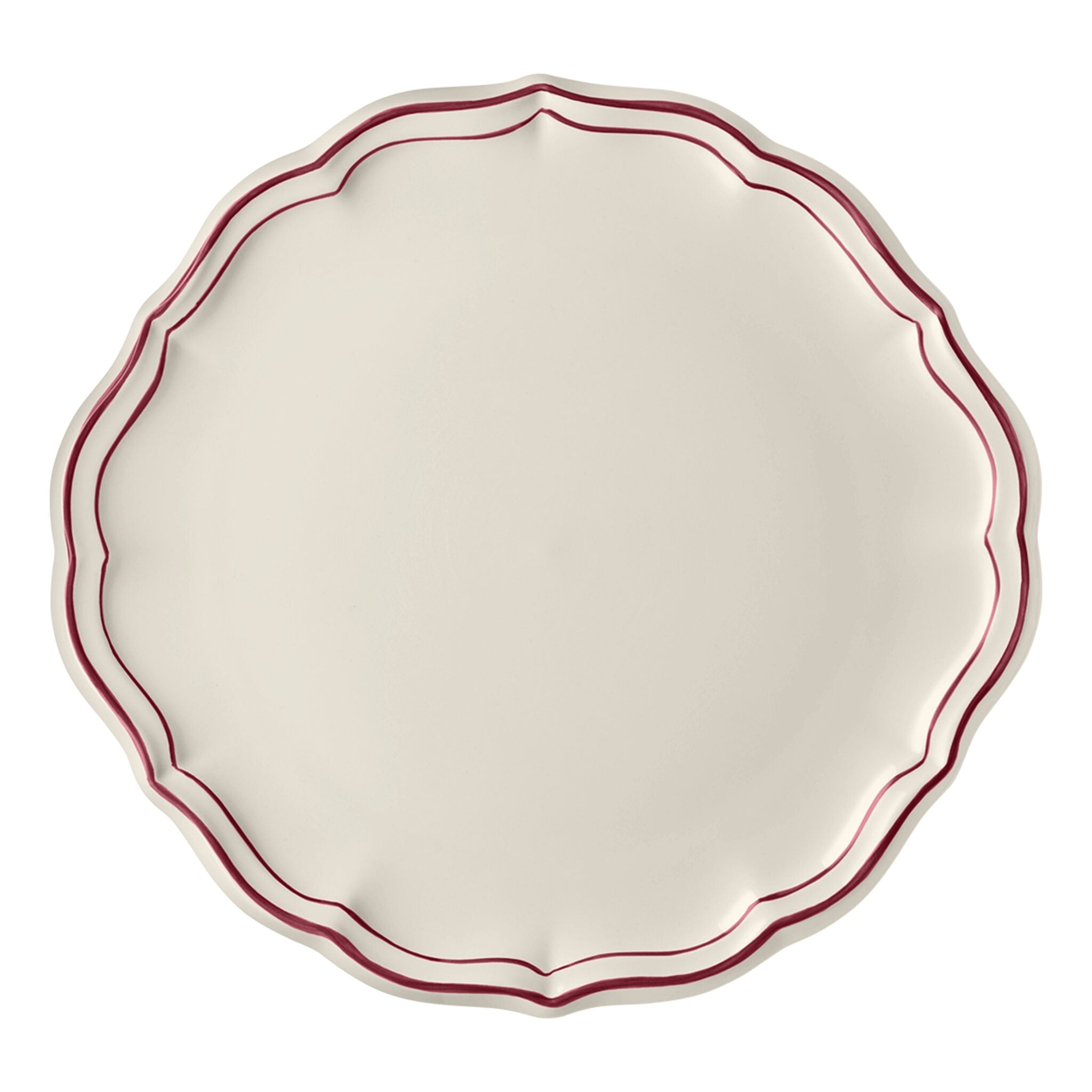 Gien Cake Platter - Filet Burgundy