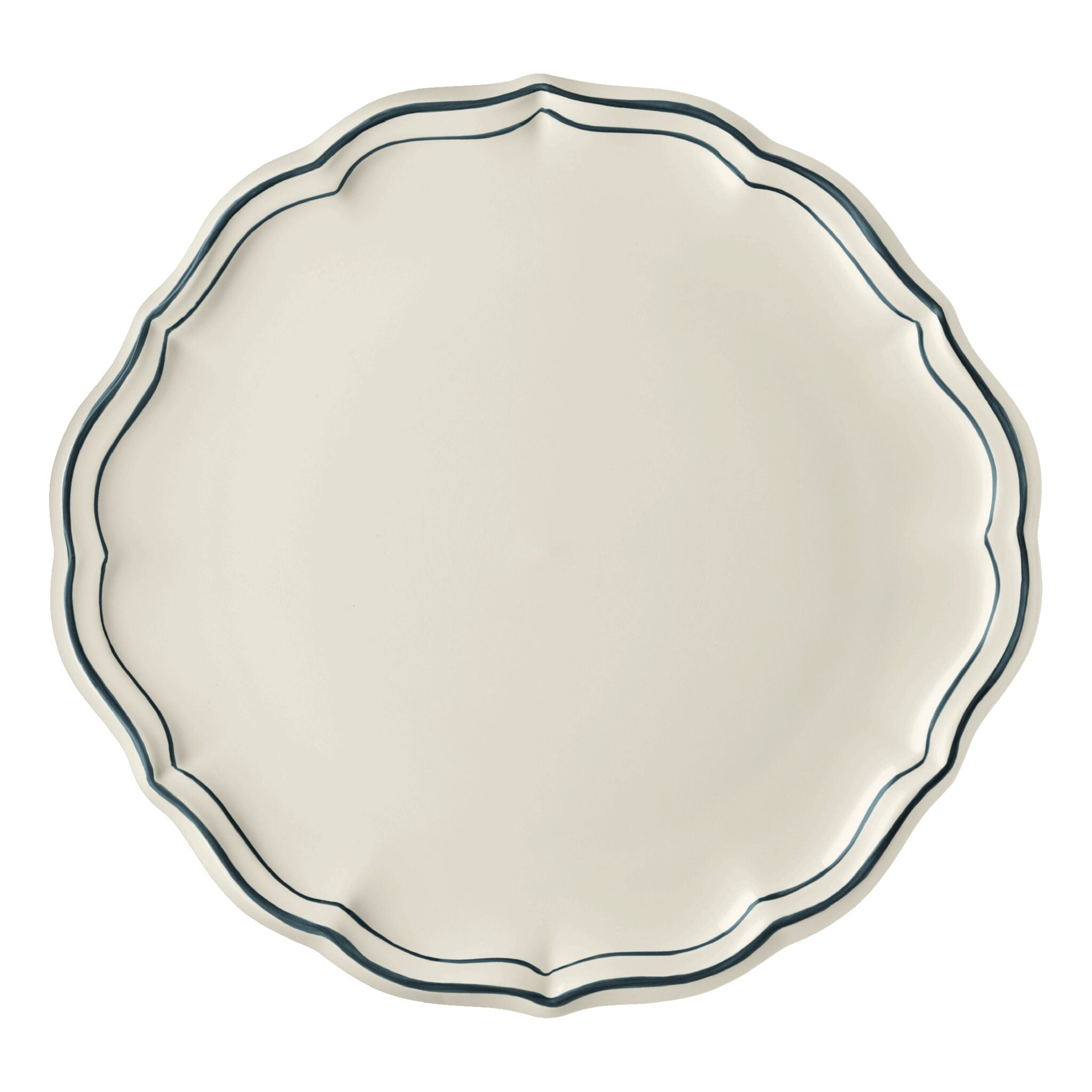 Gien Cake Platter - Filet Ocean Blue