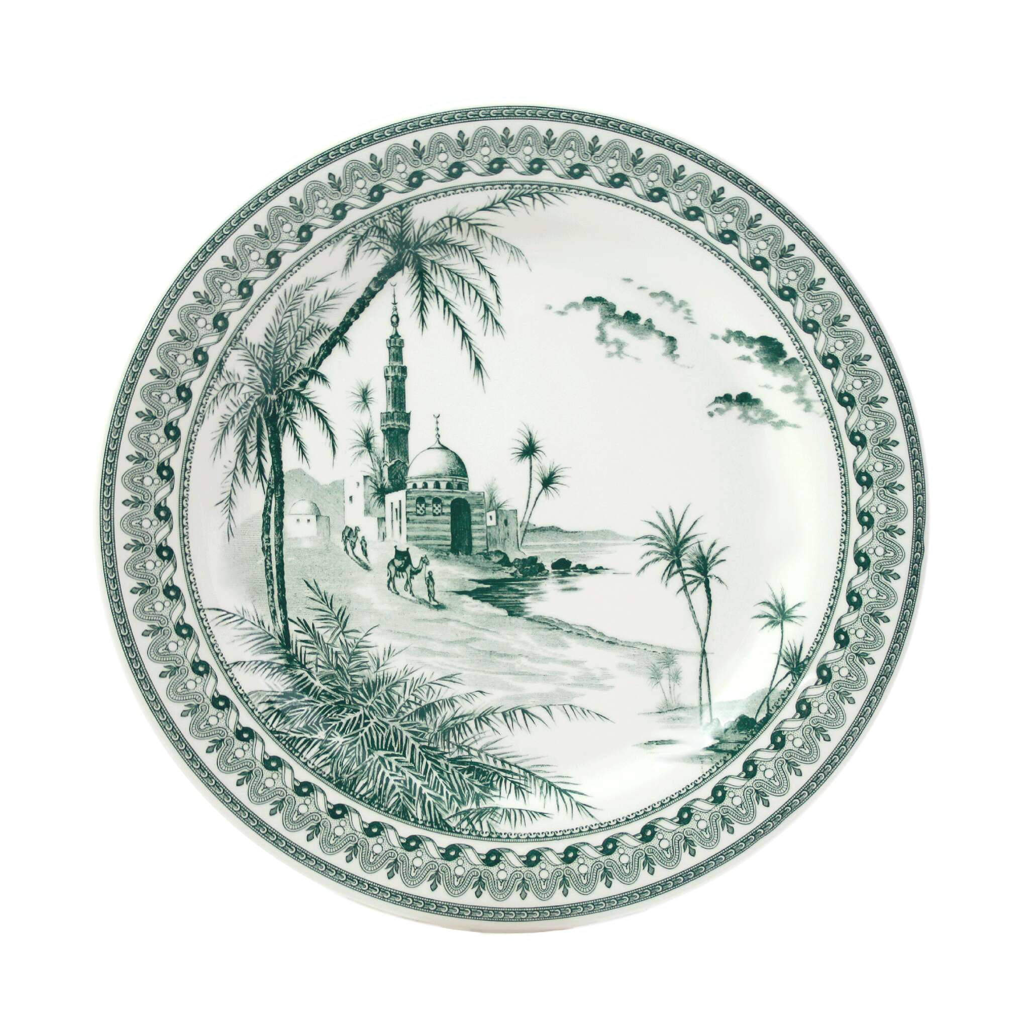 Gien Cake Platter - Les Dépareillées Green