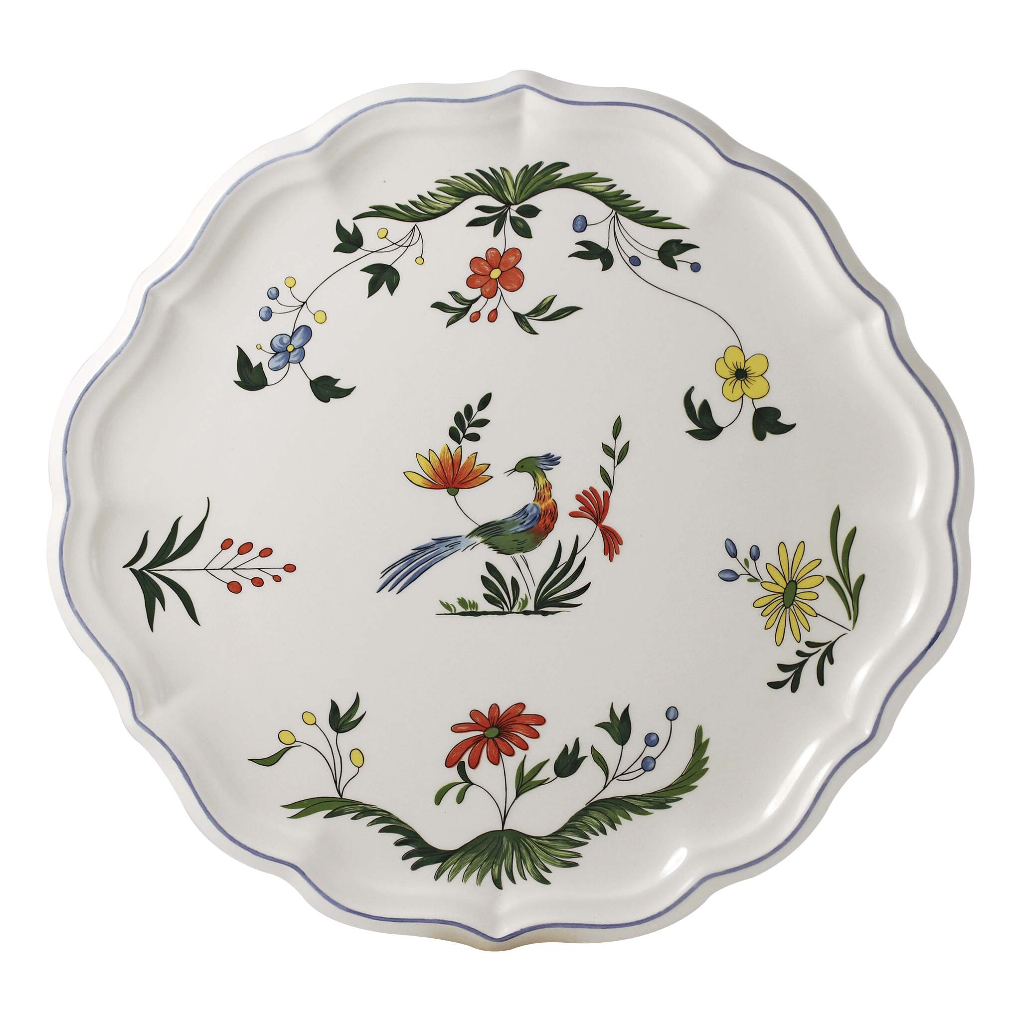 Gien Cake Platter - Oiseaux De Paradis