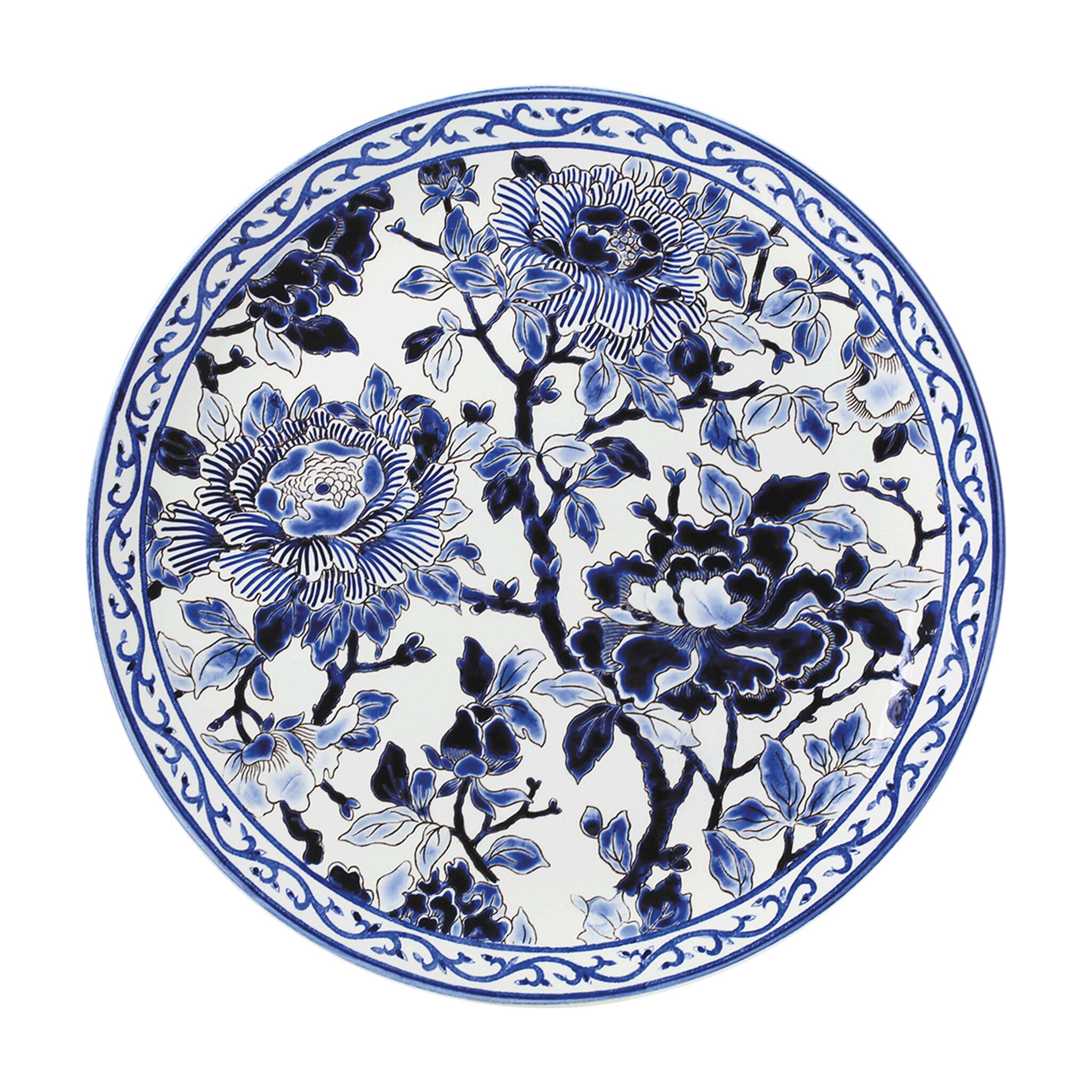 Gien Cake Platter - Pivoines Bleues