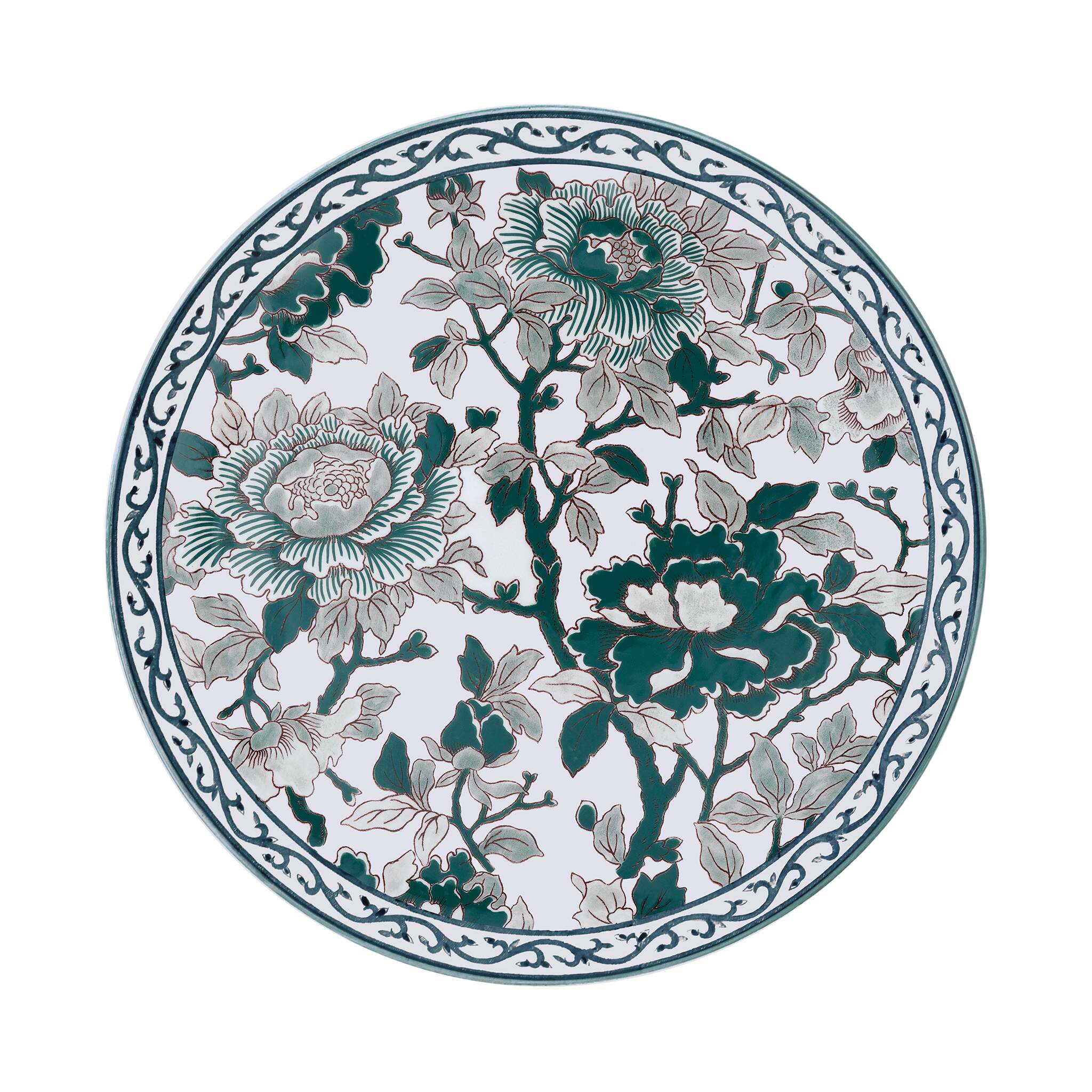 Gien Cake Platter - Pivoines Vertes