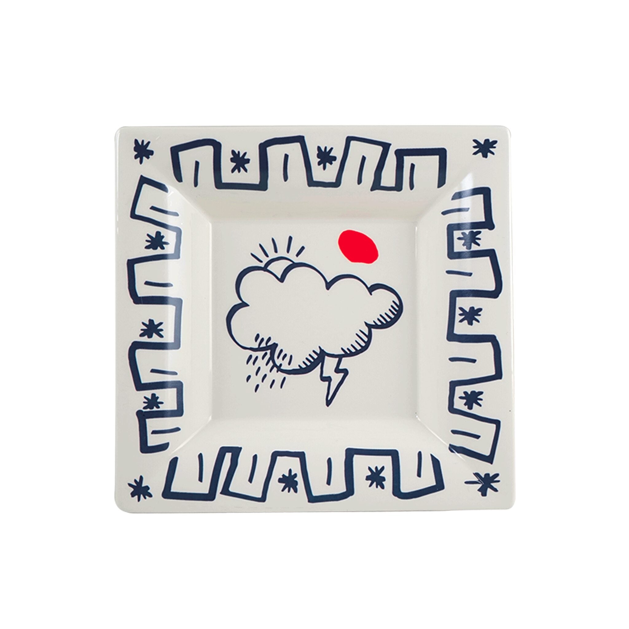 Gien Cloud Square Candy Tray XL - L'Archipel Sentimental Candy Dish