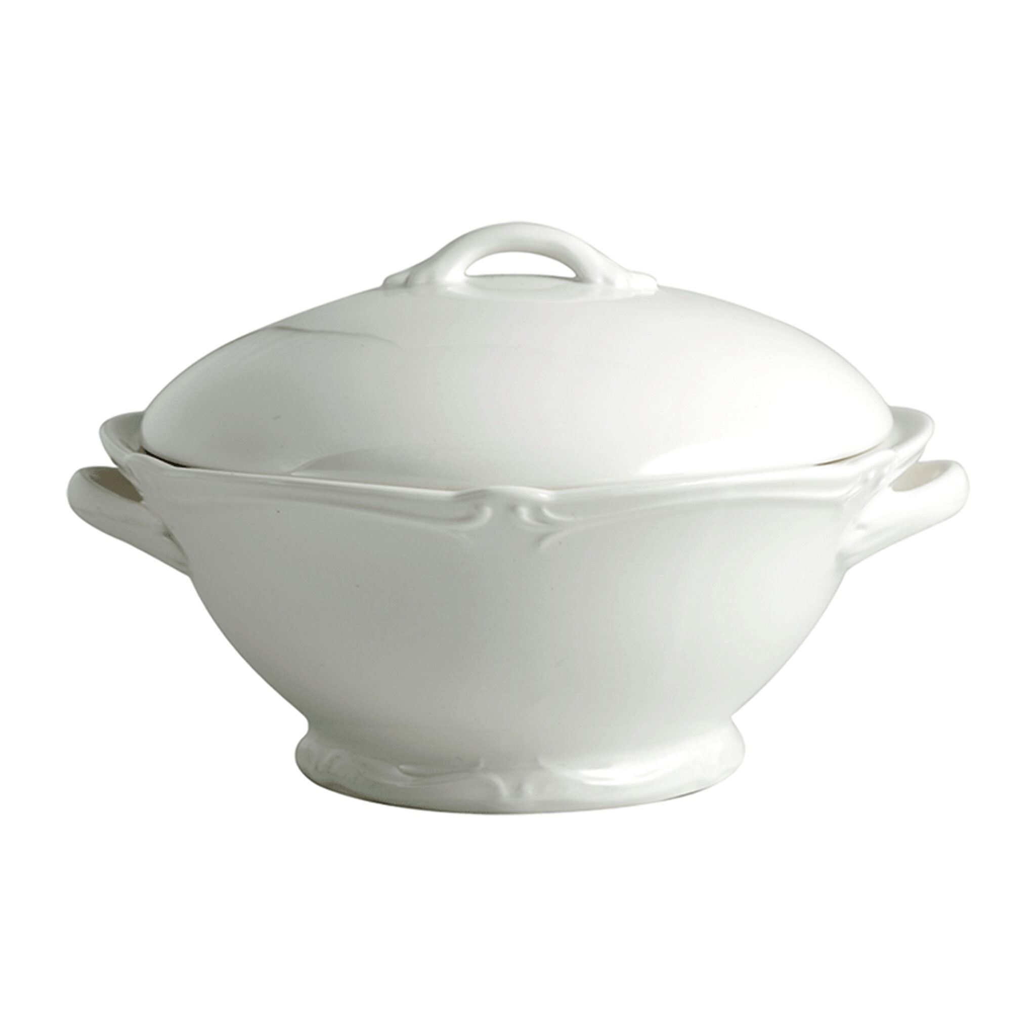 Gien Covered Vegetable - Rocaille White Vegetable Bowl