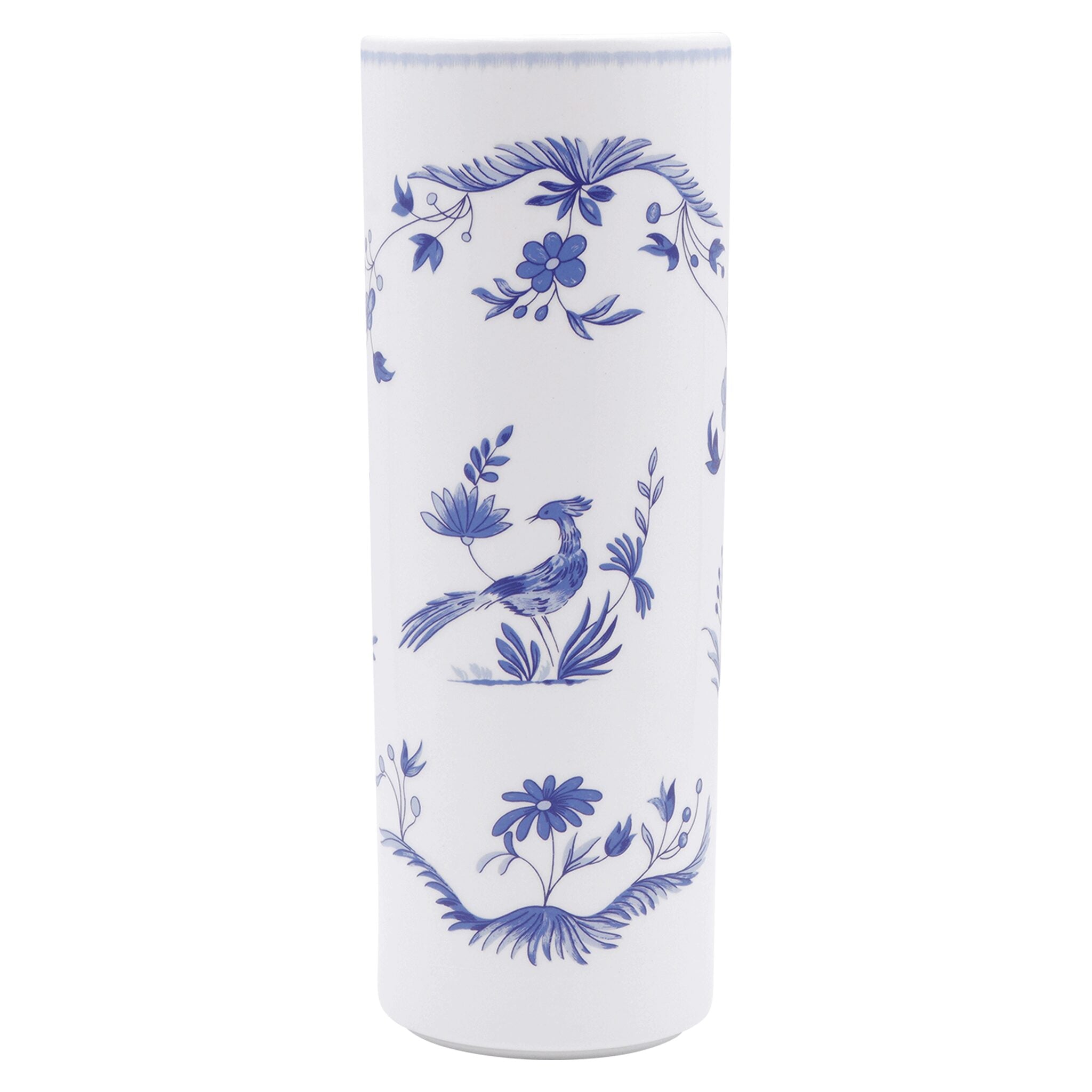 Gien Cylinder Vase, Large - Paradis Bleu