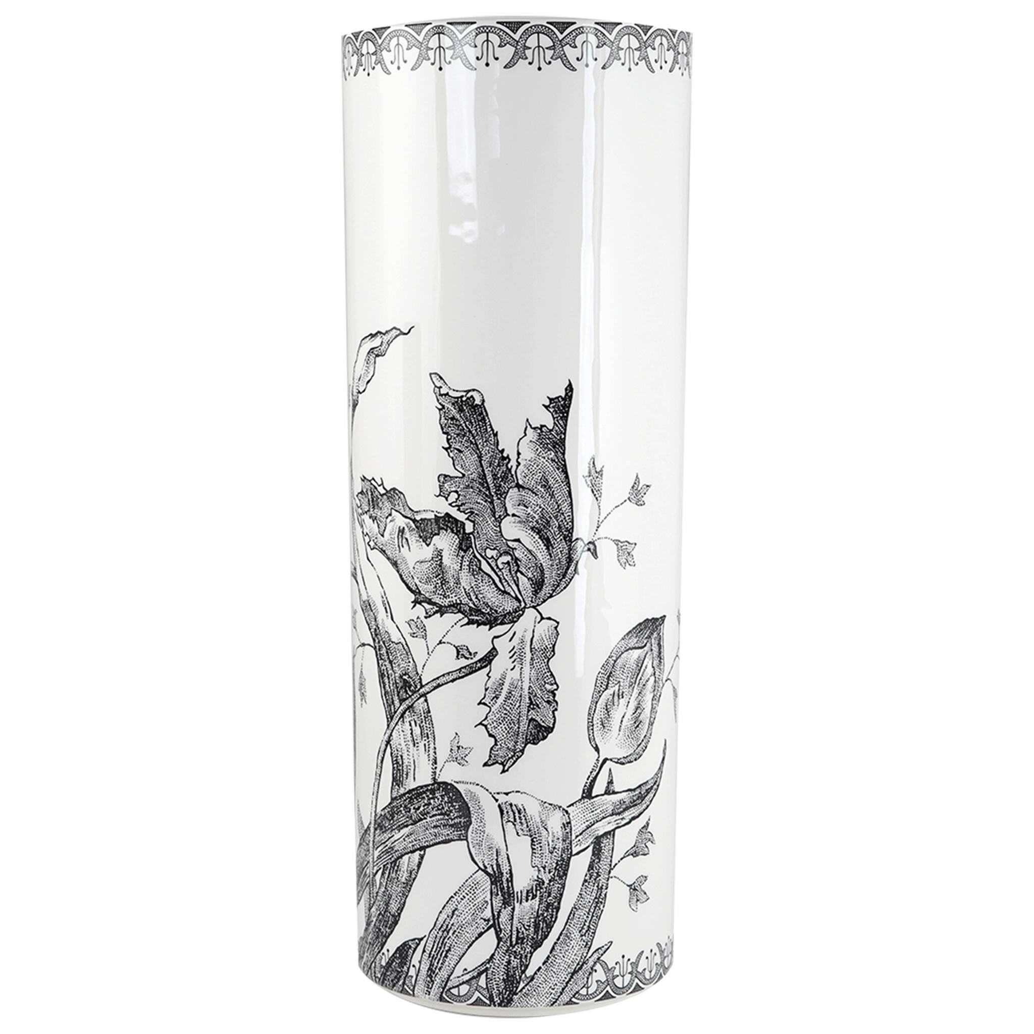 Gien Cylinder Vase, Large - Tulipes