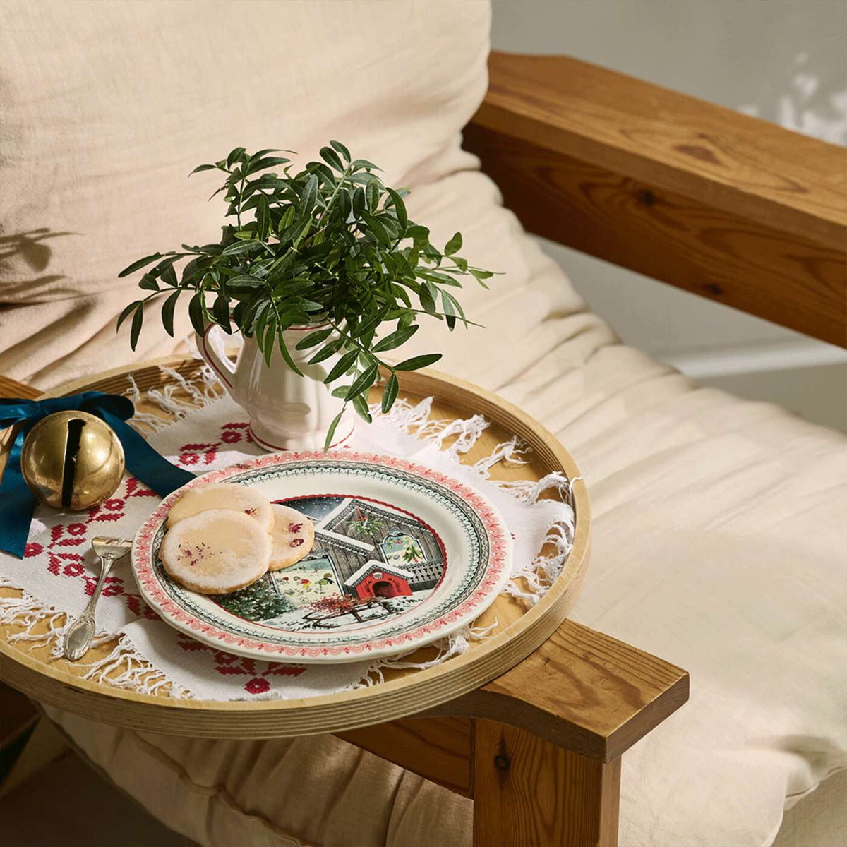 Gien Dessert Plate - Chalet Christmas 2025, lifestyle view