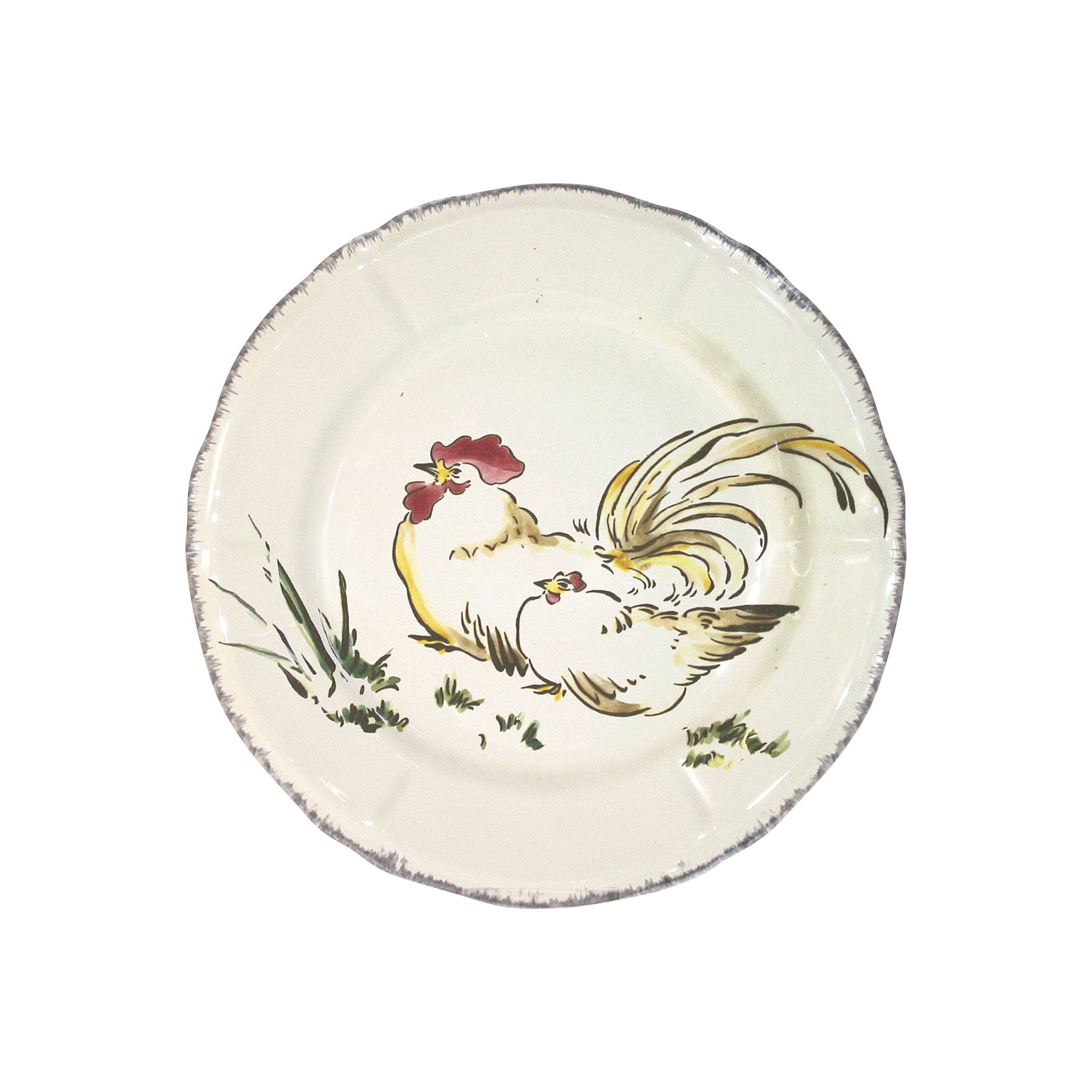 Gien Dessert Plate Nagasaki Rooster - Grands Oiseaux