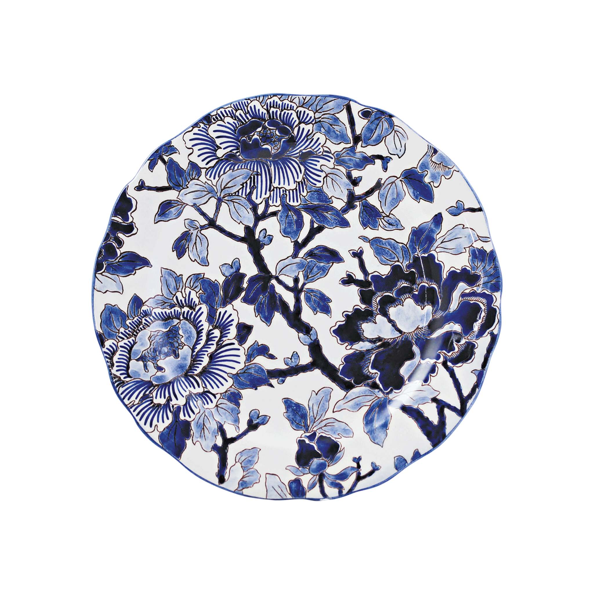 Gien Dessert Plate - Pivoines Bleues