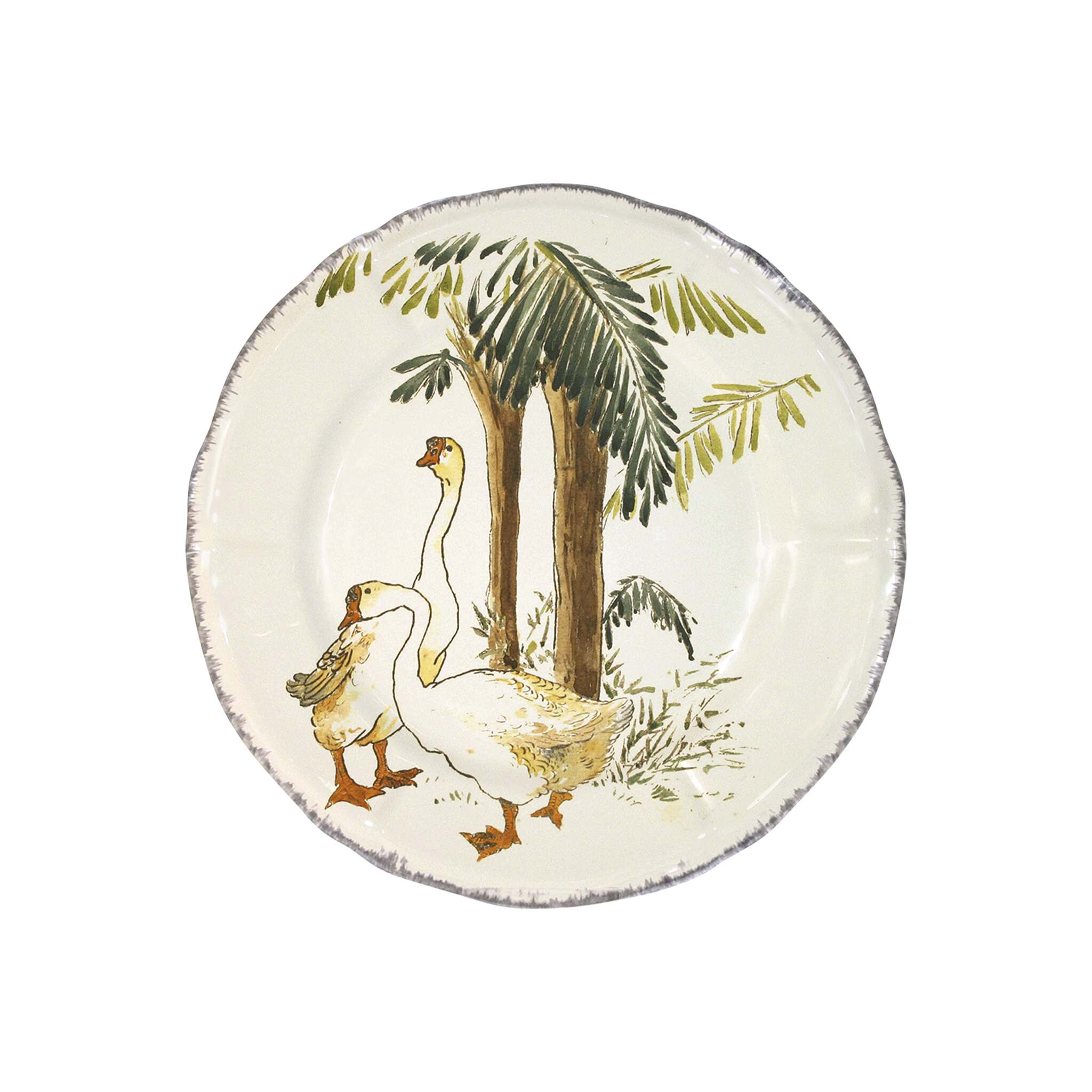 Gien Dessert Plate Swans - Grands Oiseaux