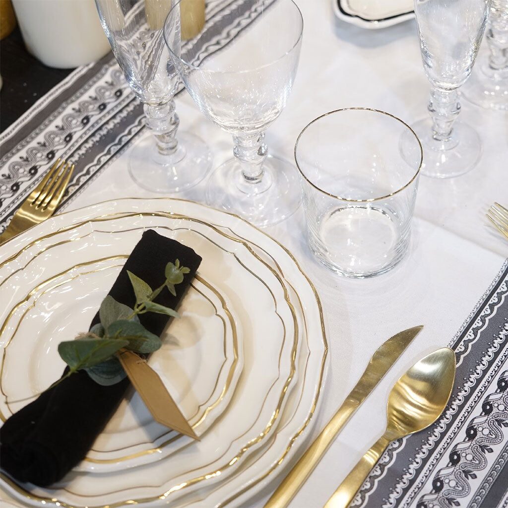 Gien Dinner Plate - Filet Gold, alternate view