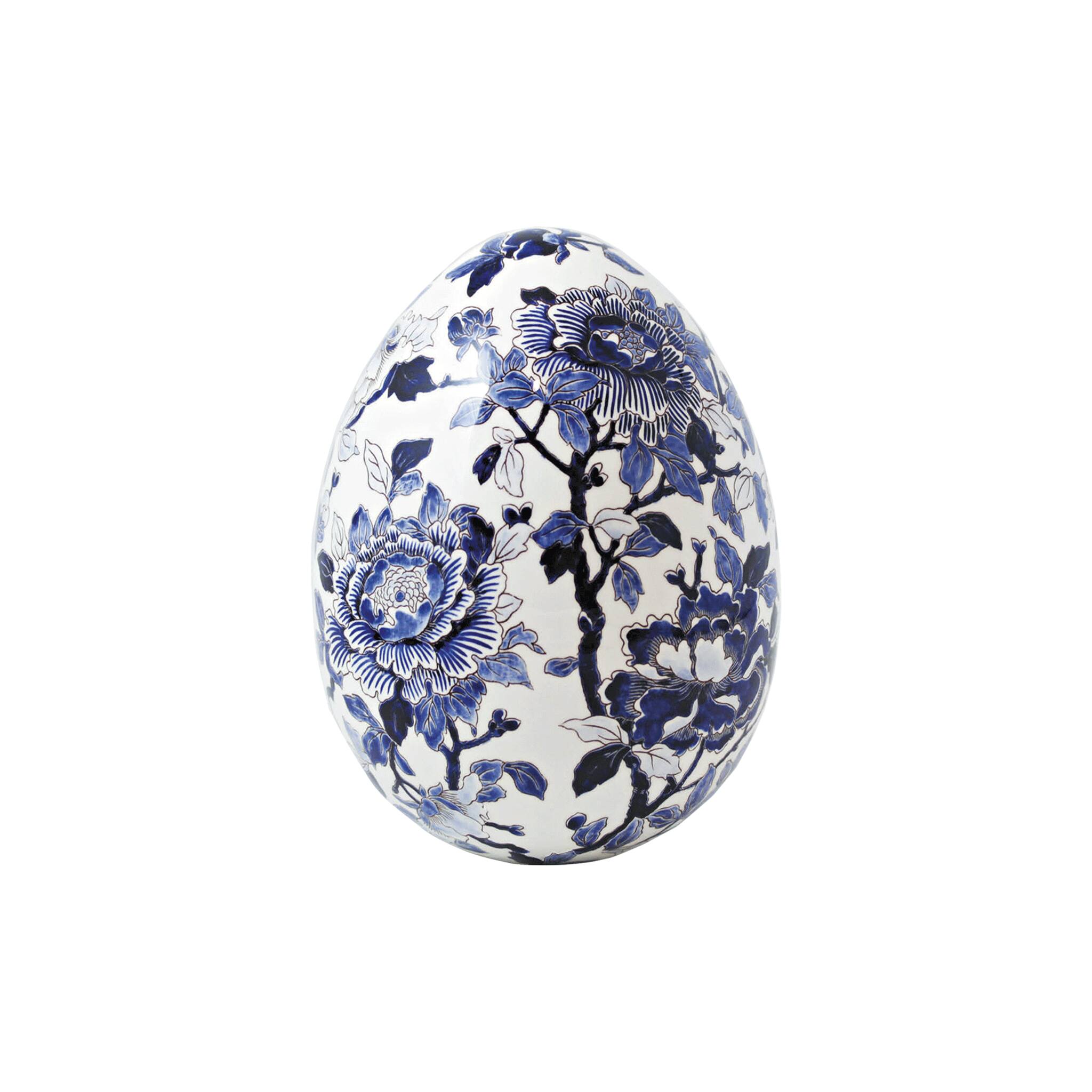 Gien Egg Large - Pivoines Bleues Decorative Box