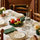 Gien Emerald Green Clover Centerpiece - Jour De Chance Centerpiece Serving Bowl, alternate view