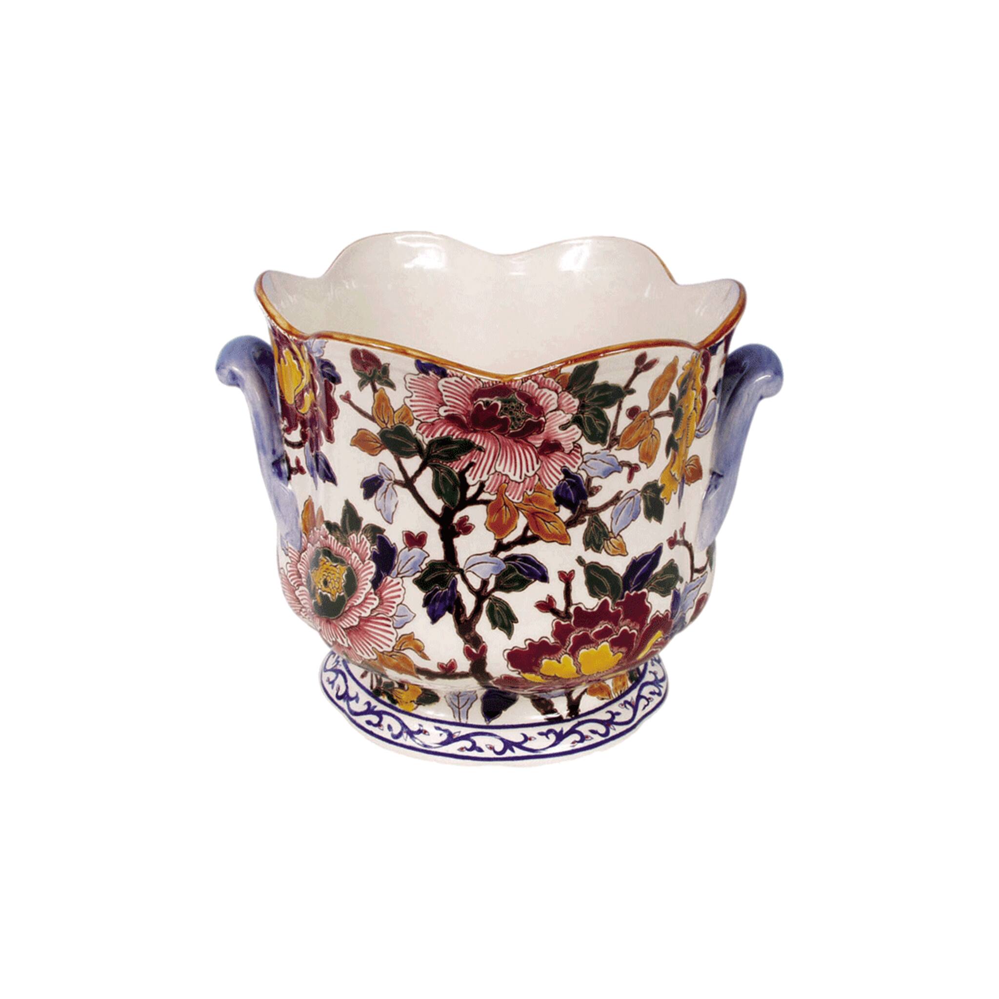 Gien Flower Pot Holder Niederwiller - Pivoines Vase