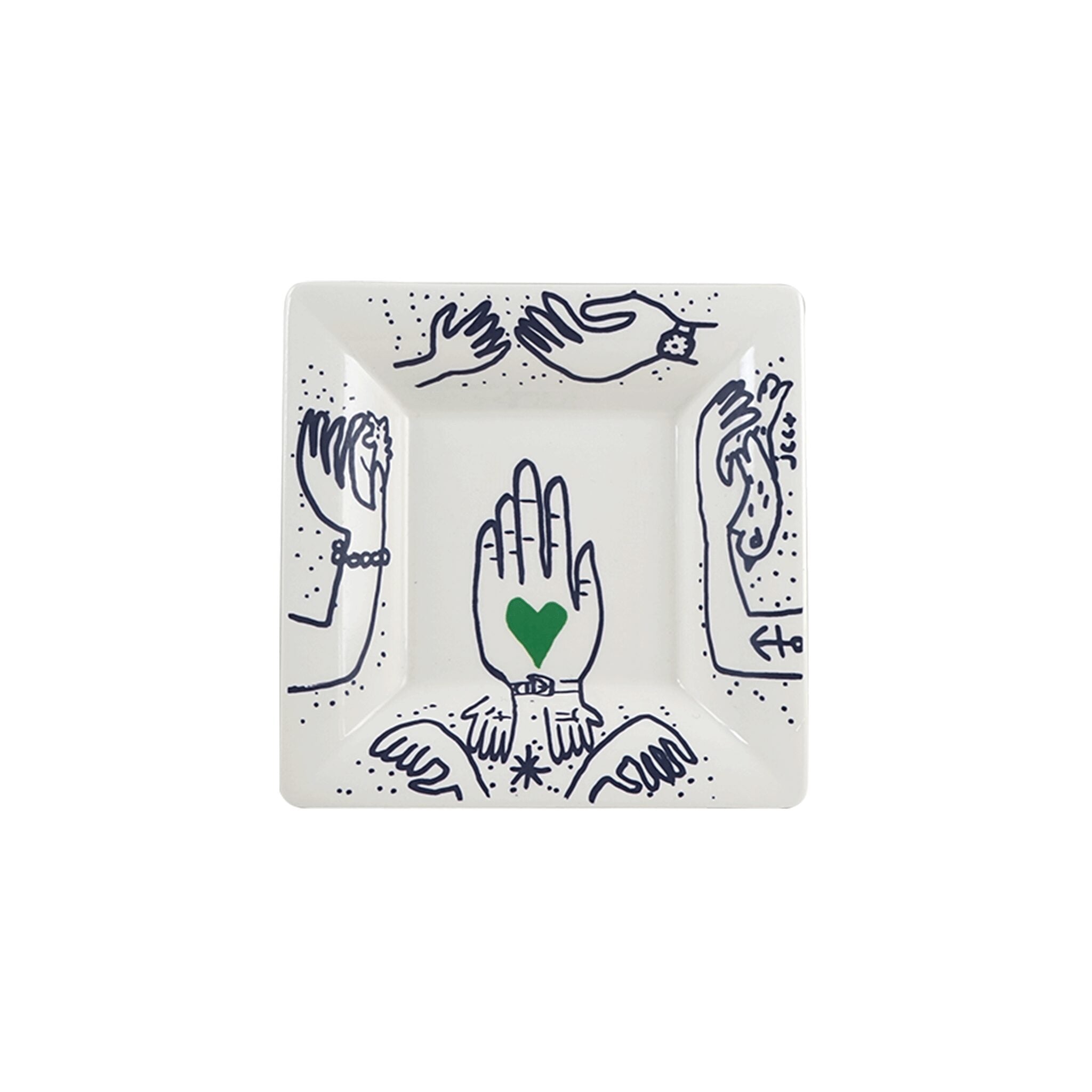 Gien Hand Large Square Candy Tray - L'Archipel Sentimental Candy Dish