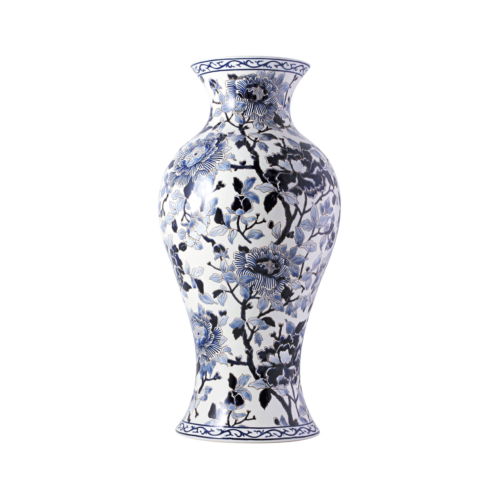 Gien Japanese Potiche - Pivoines Bleues Decorative Jar