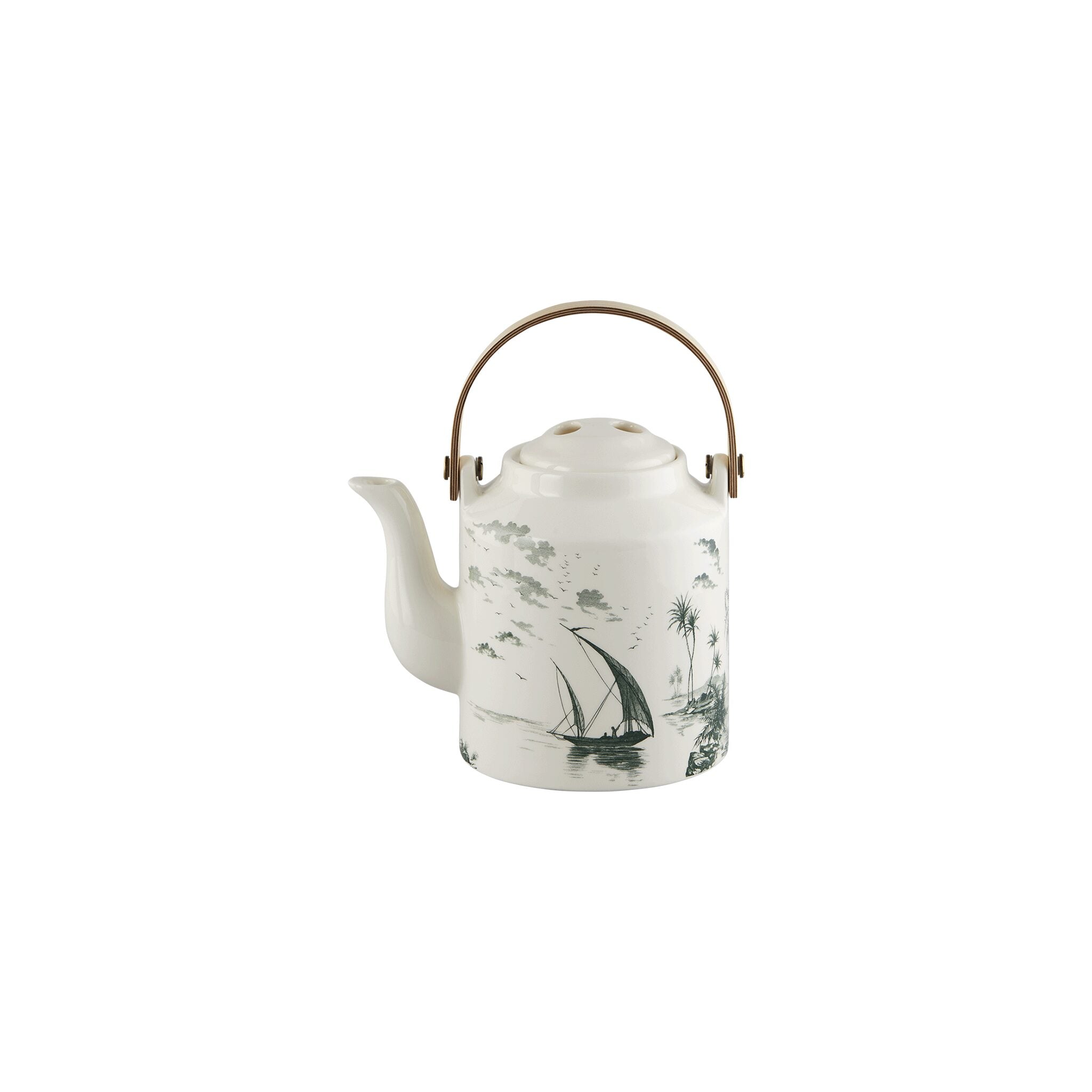 Gien Japanese Teapot - Les Dépareillées Green