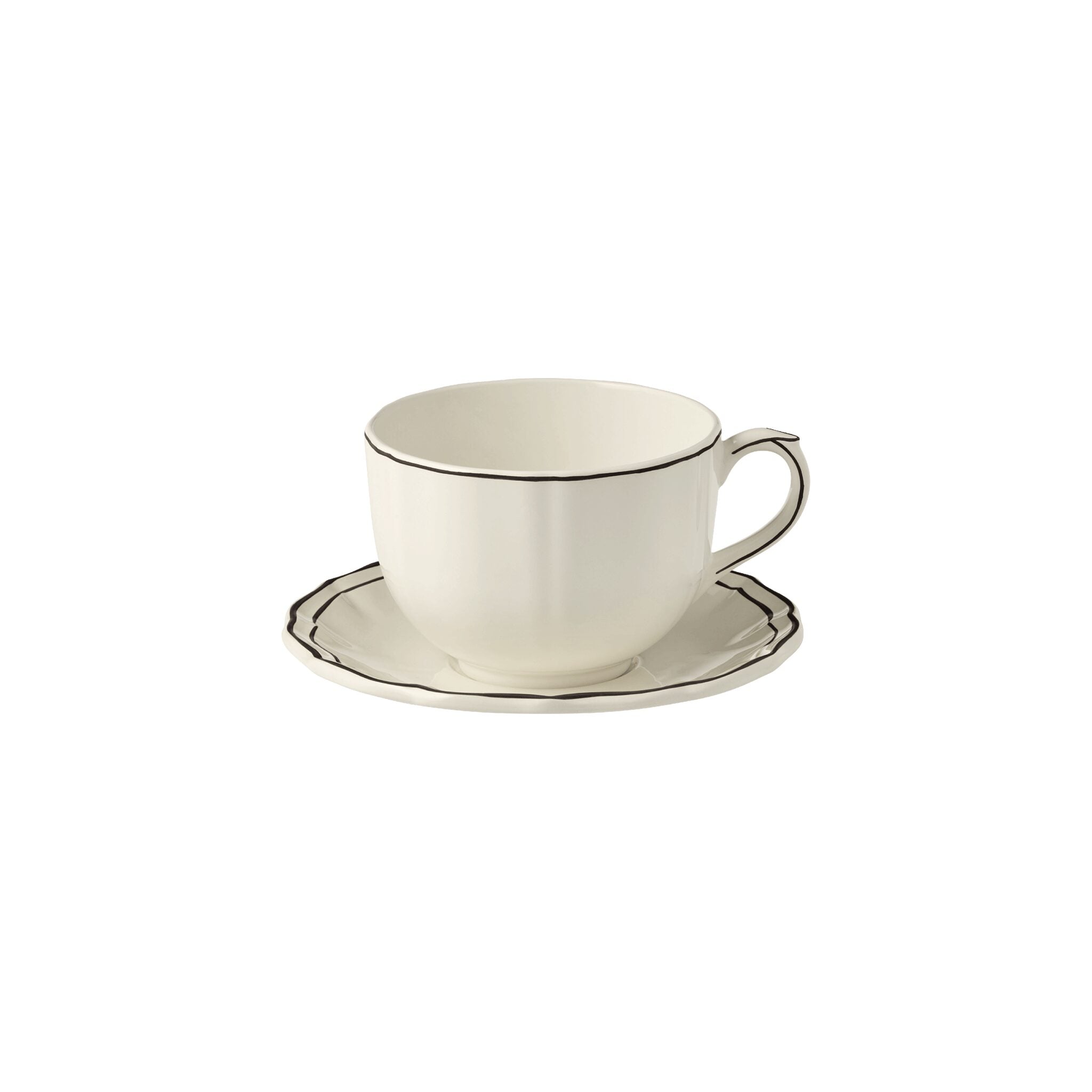 Gien Jumbo Cup & Saucer - Filet Midnight Cup & Saucer Set