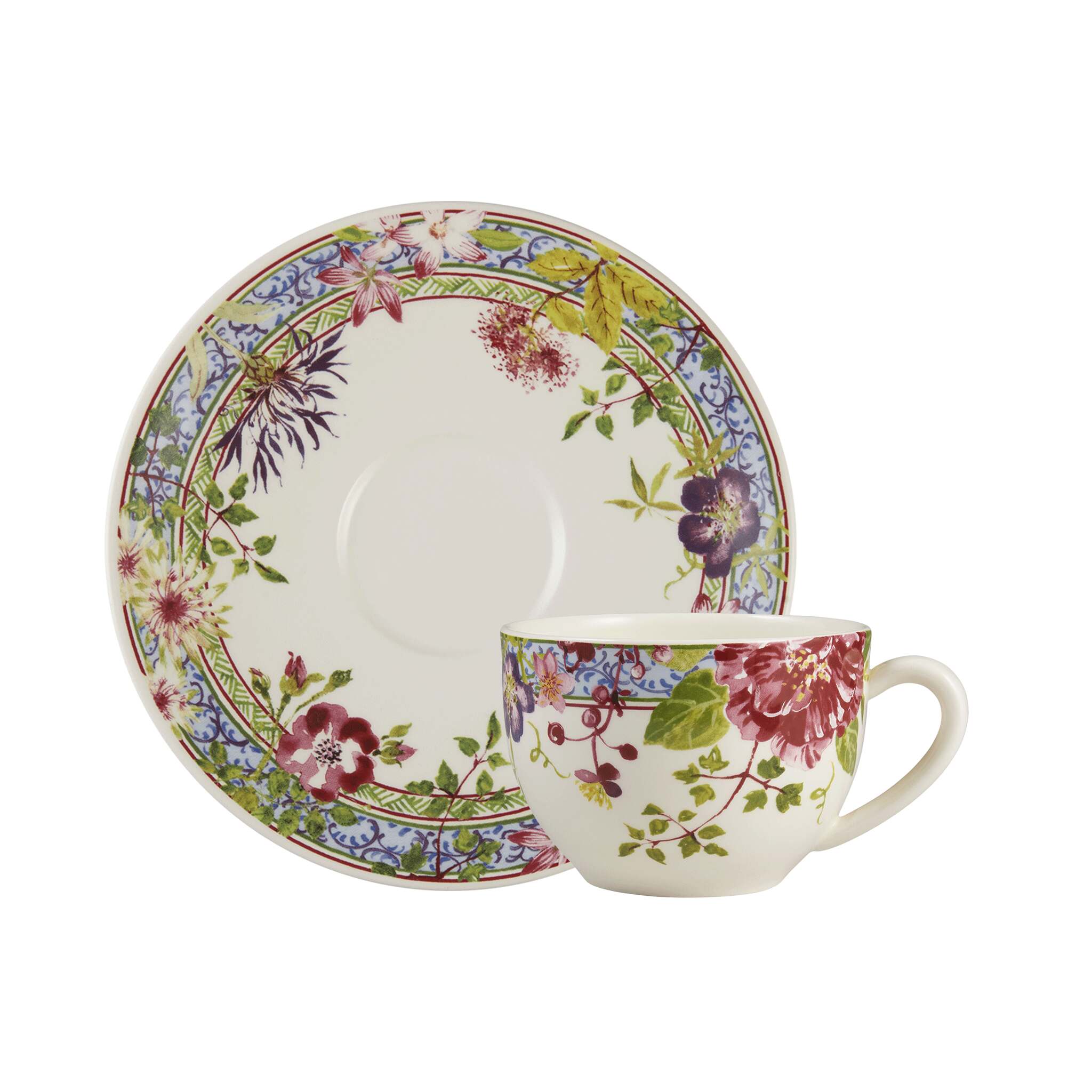 Gien Jumbo Cup & Saucer - Millefleurs Cup & Saucer Set