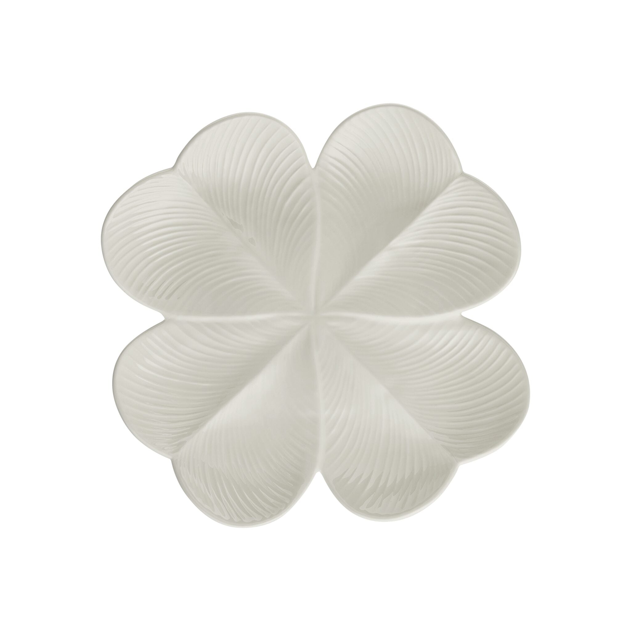 Gien Kaolin White Clover Centerpiece - Jour De Chance Centerpiece Serving Bowl