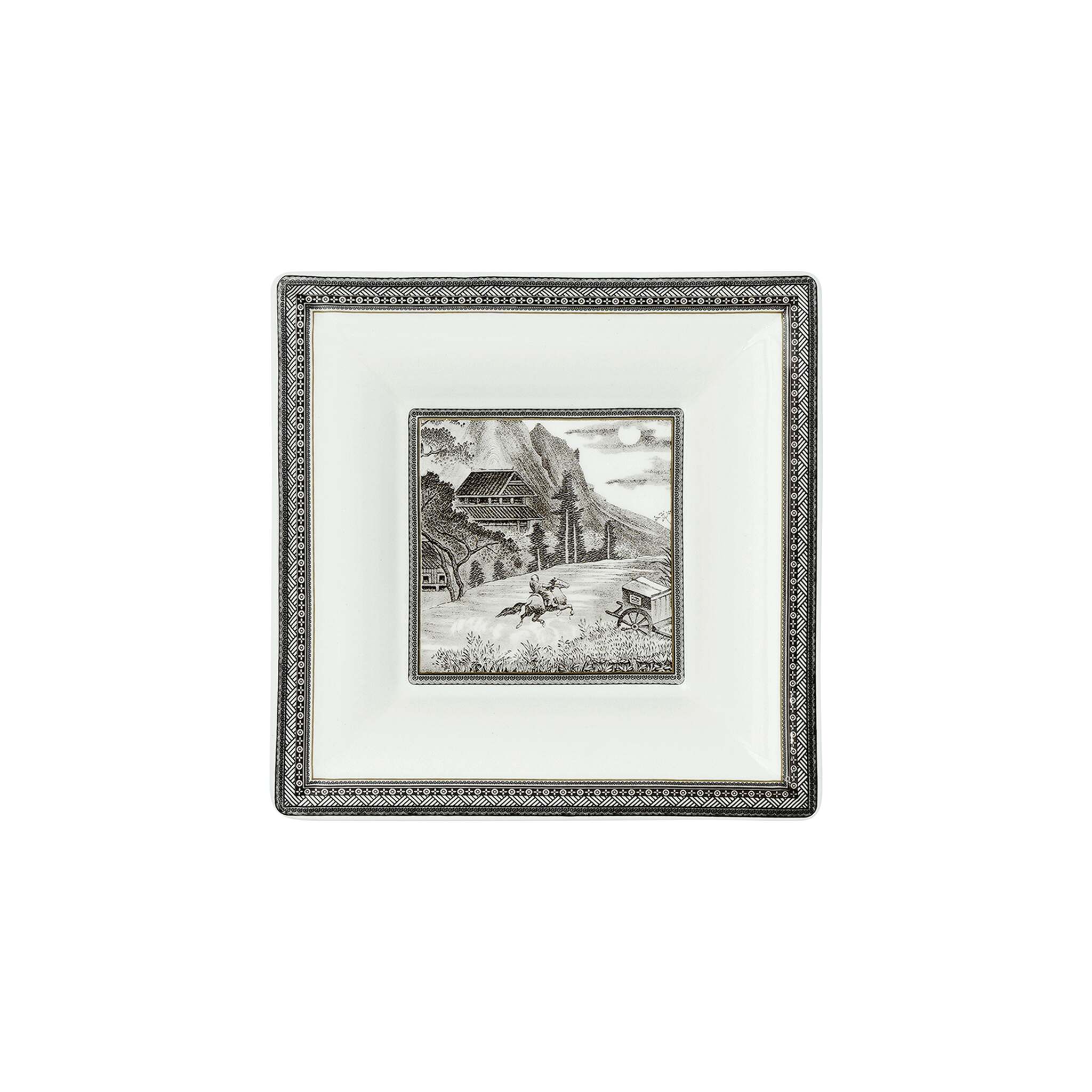 Gien Large Square Candy Tray - Le Cavalier Des Steppes Candy Dish