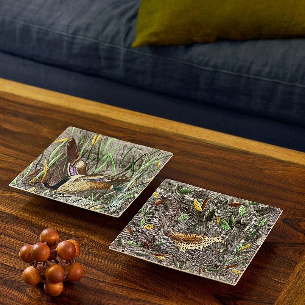 Gien Large Square Candy Tray Woodcock - Rambouillet Candy Dish, alternate view