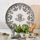 Gien Large Wall Platter Monogrammes - Les Dépareillées Green, alternate view