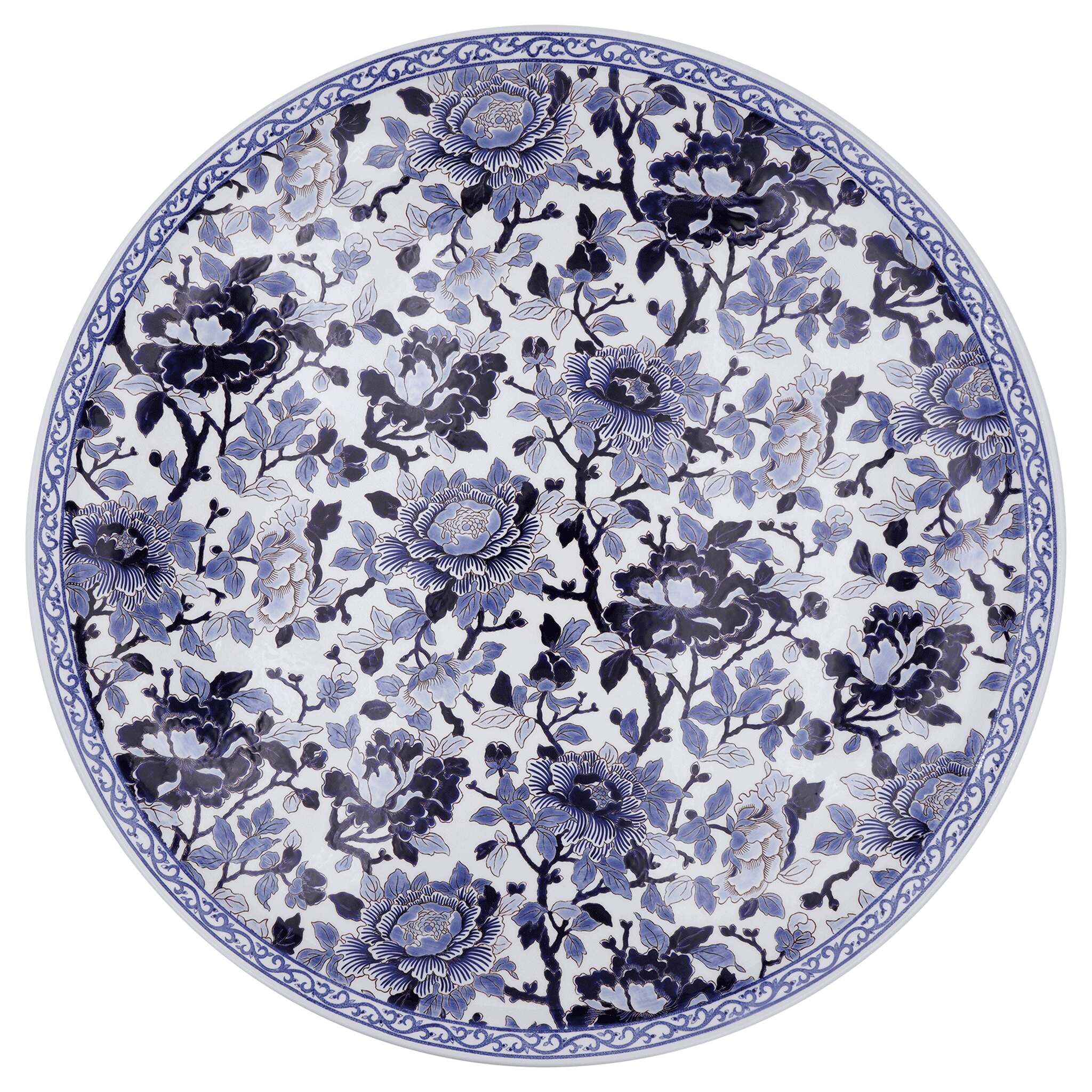 Gien Large Wall Platter - Pivoines Bleues