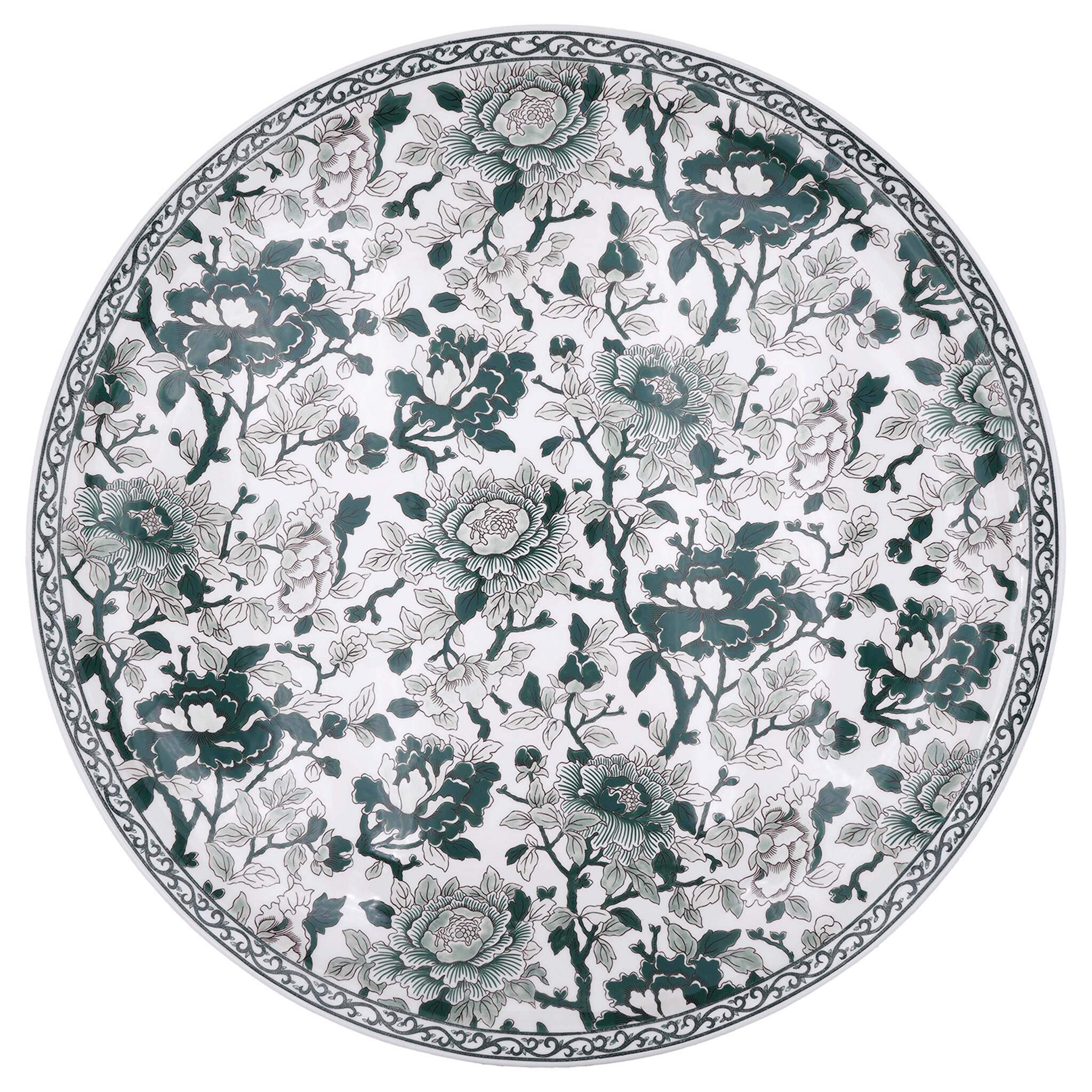 Gien Large Wall Platter - Pivoines Vertes