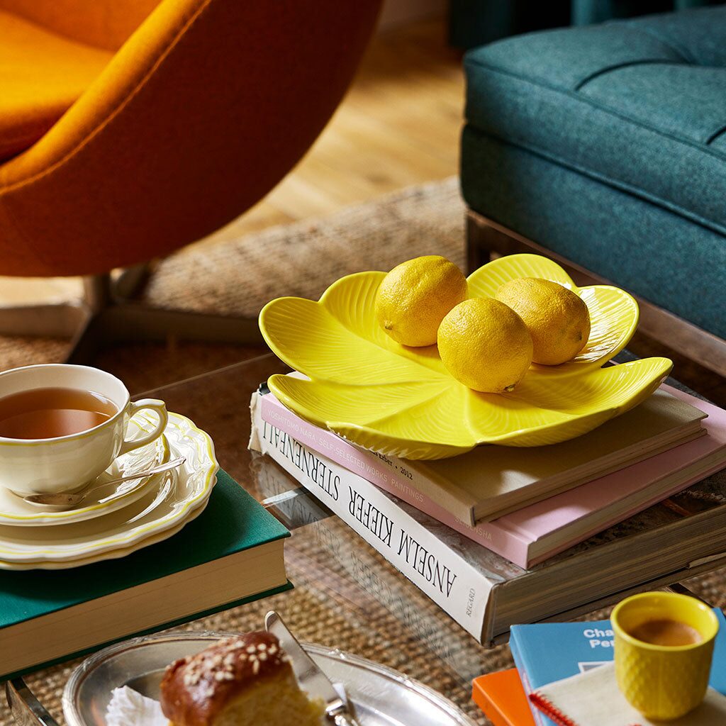Gien Lemon Clover Centerpiece - Jour De Chance Centerpiece Serving Bowl, alternate view