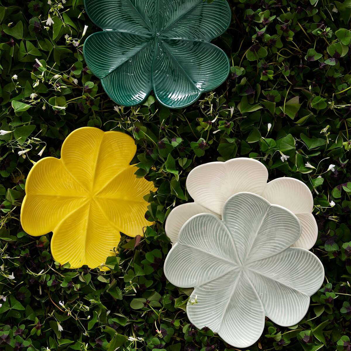 Gien Lemon Clover Centerpiece - Jour De Chance Centerpiece Serving Bowl, lifestyle view